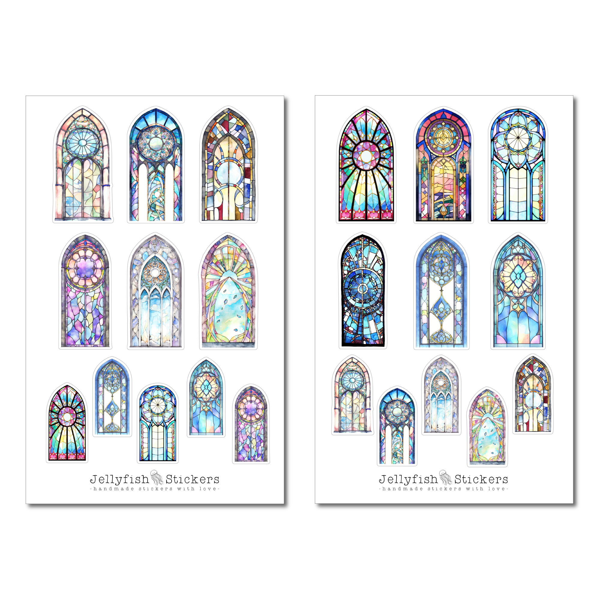 Kirchenfenster Sticker Set