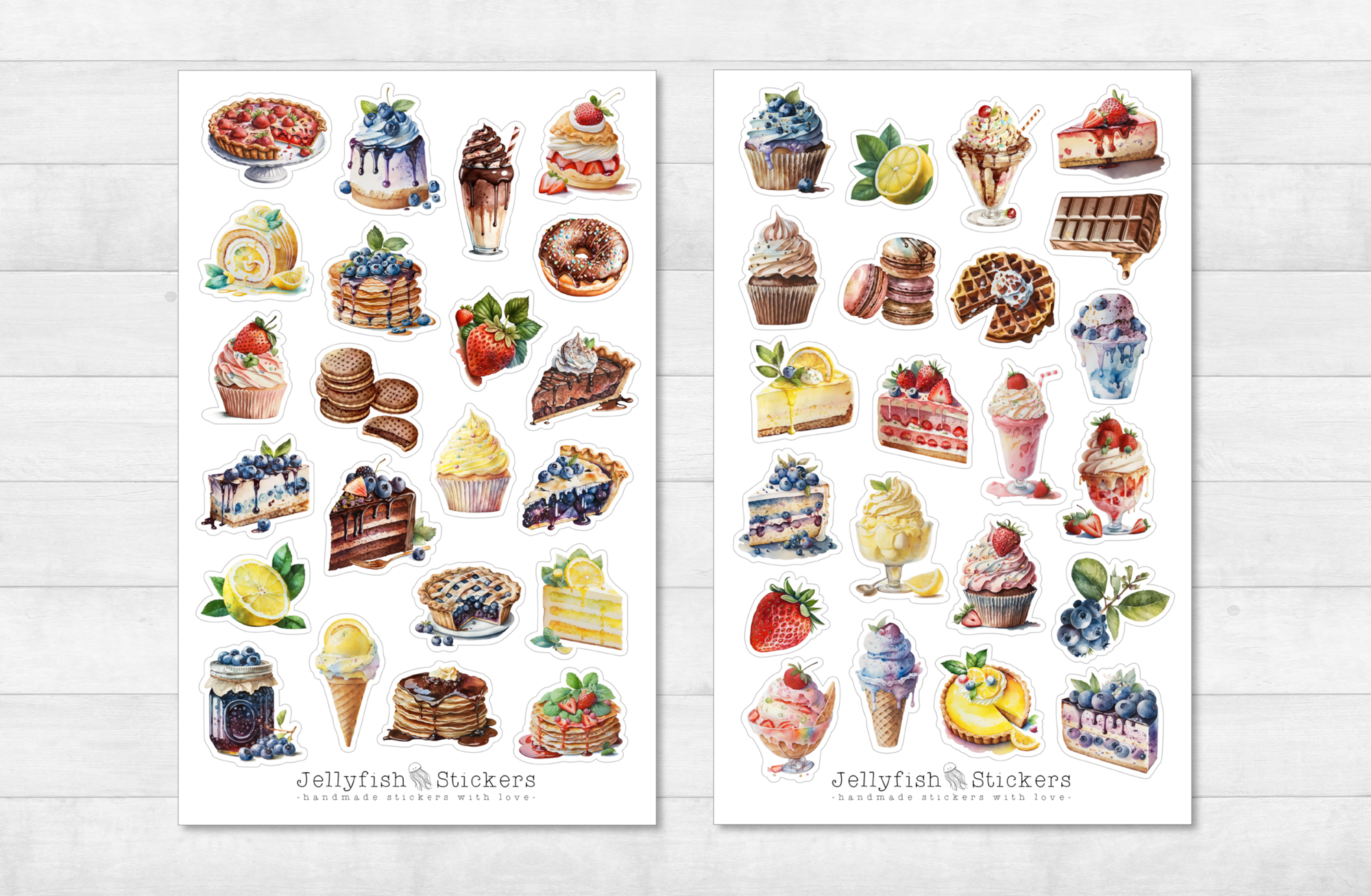 Kuchen und Gebäck Sticker Set