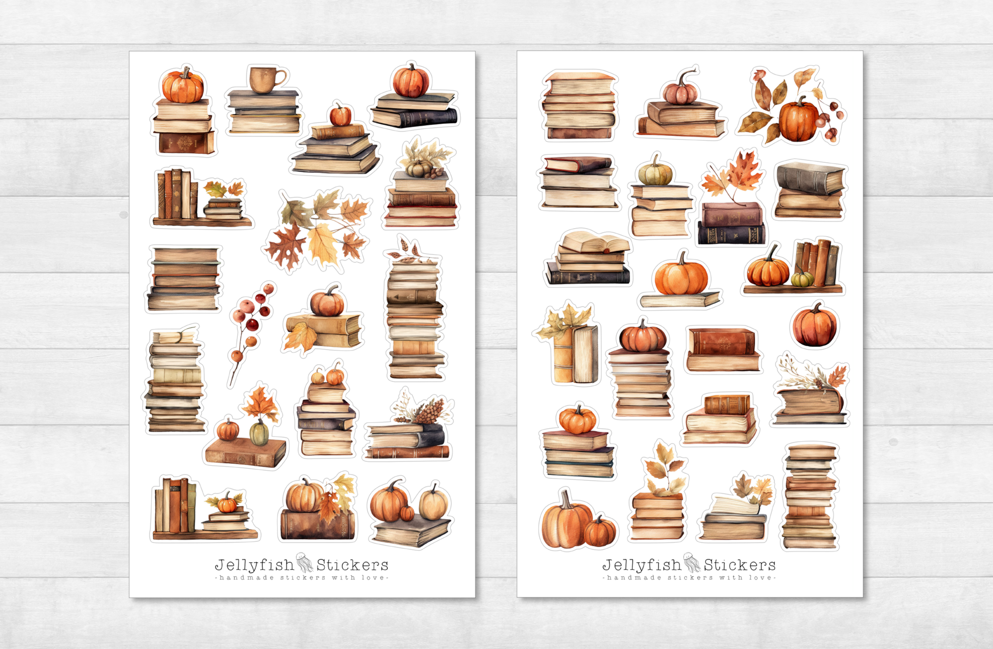 Books Autumn Sticker Set