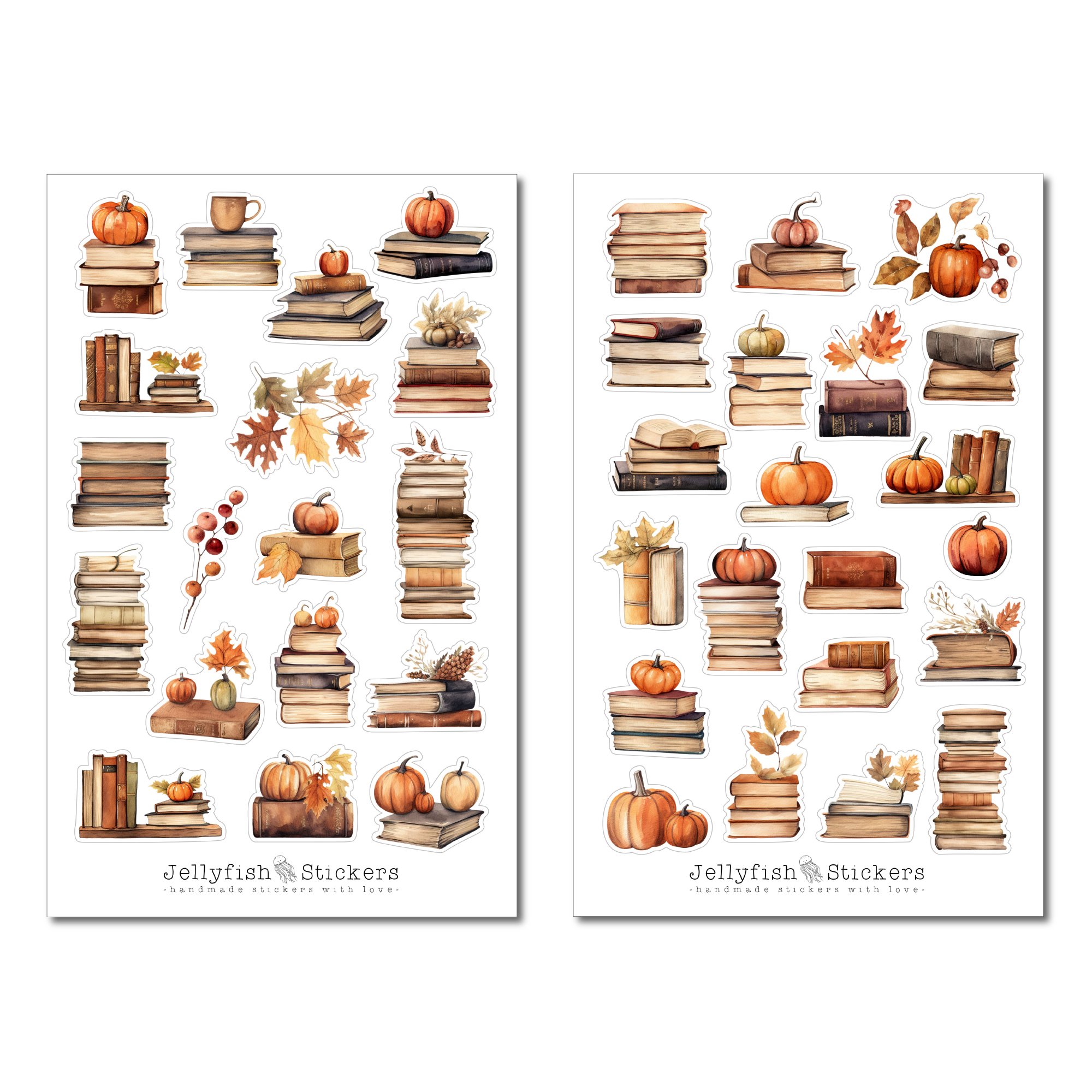 Bücher Herbst Sticker Set