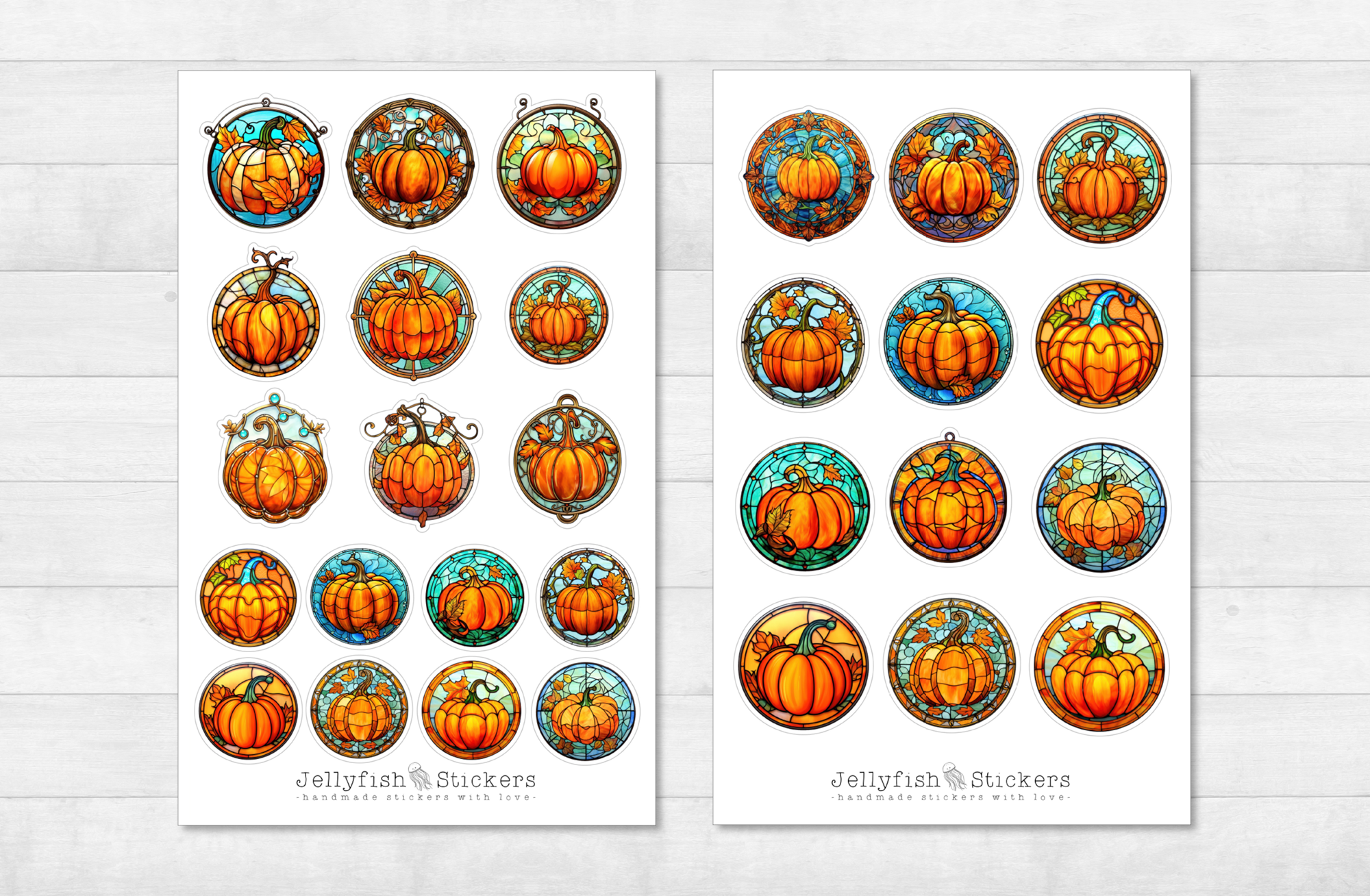 Pumpkin Church Window Sticker Set