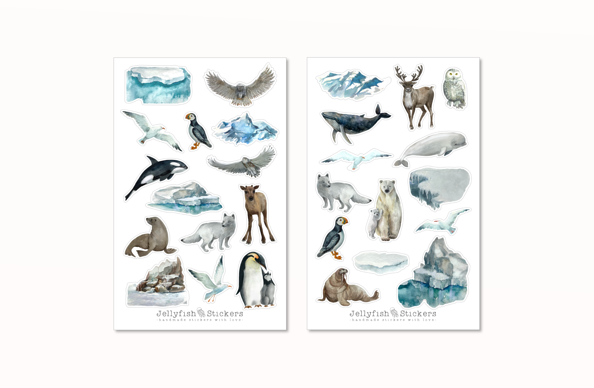 Winter Tiere Sticker Set