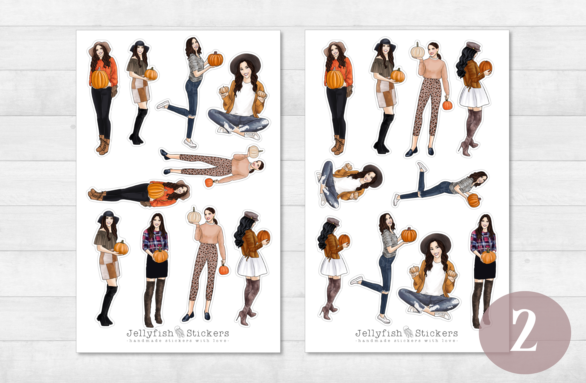 Girls Fashion Autumn Sticker Set