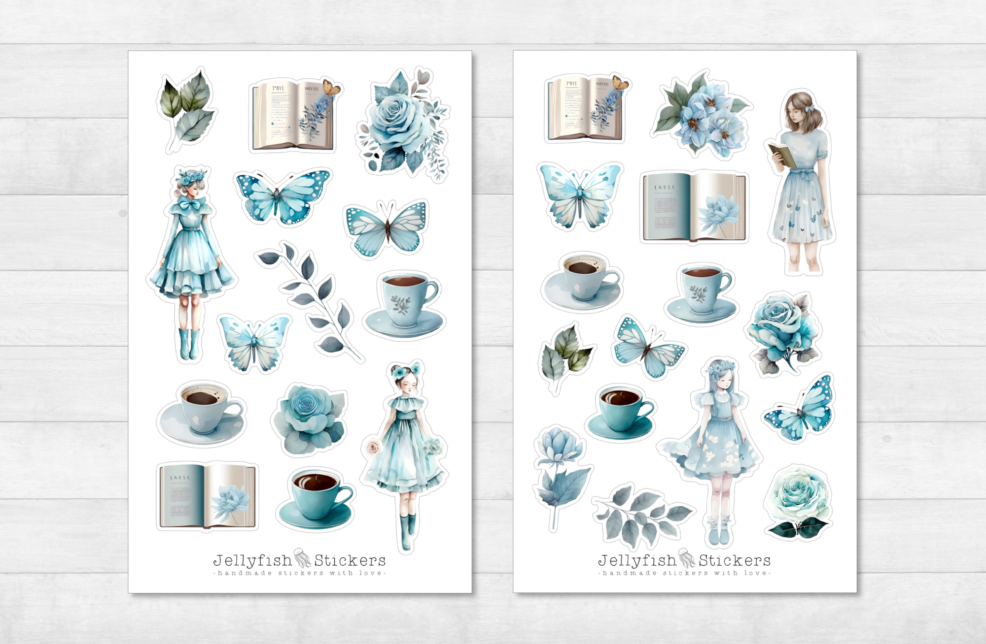 Ice blue Sticker Set