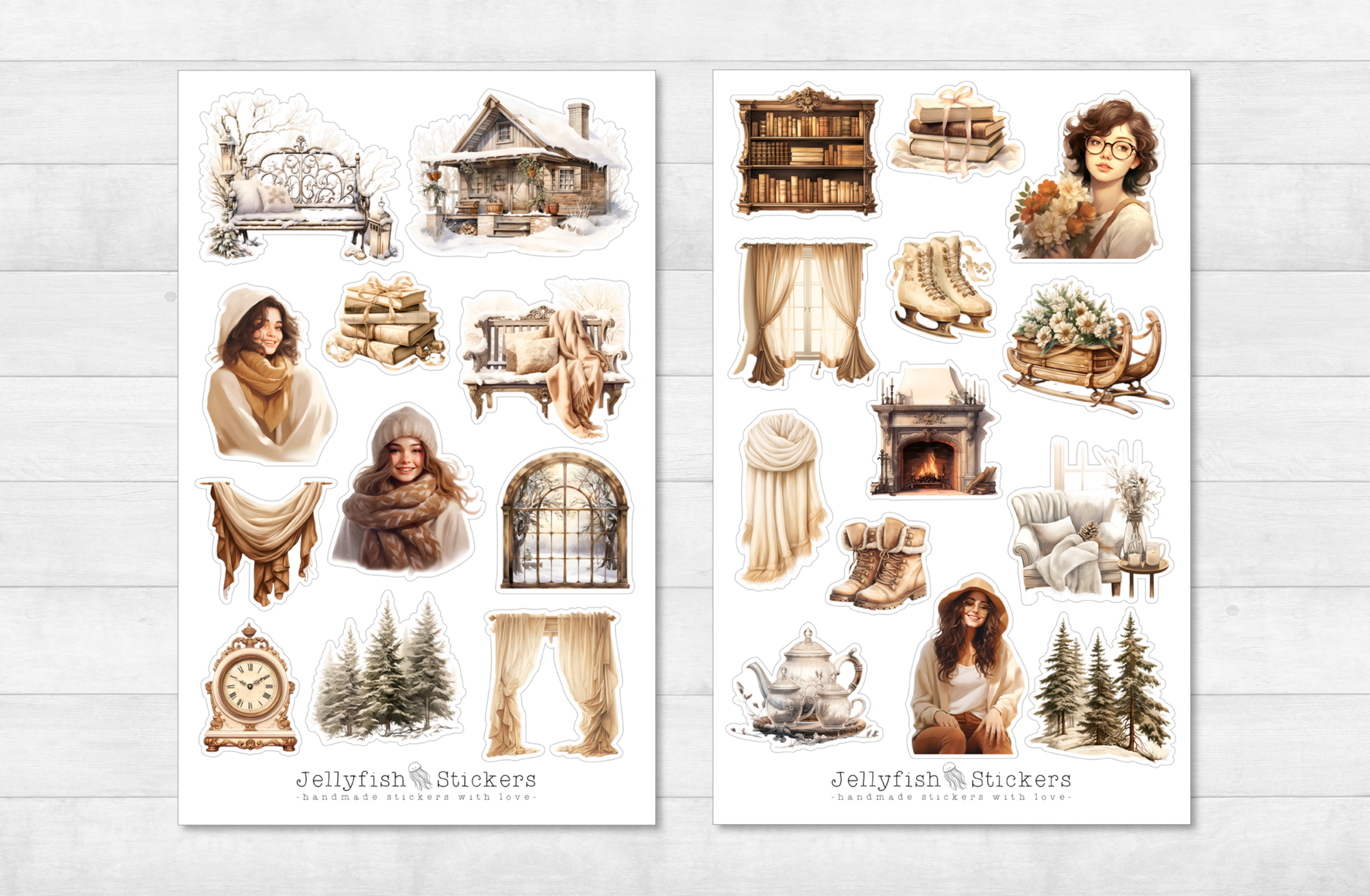 Gemütlicher Winter Sticker Set