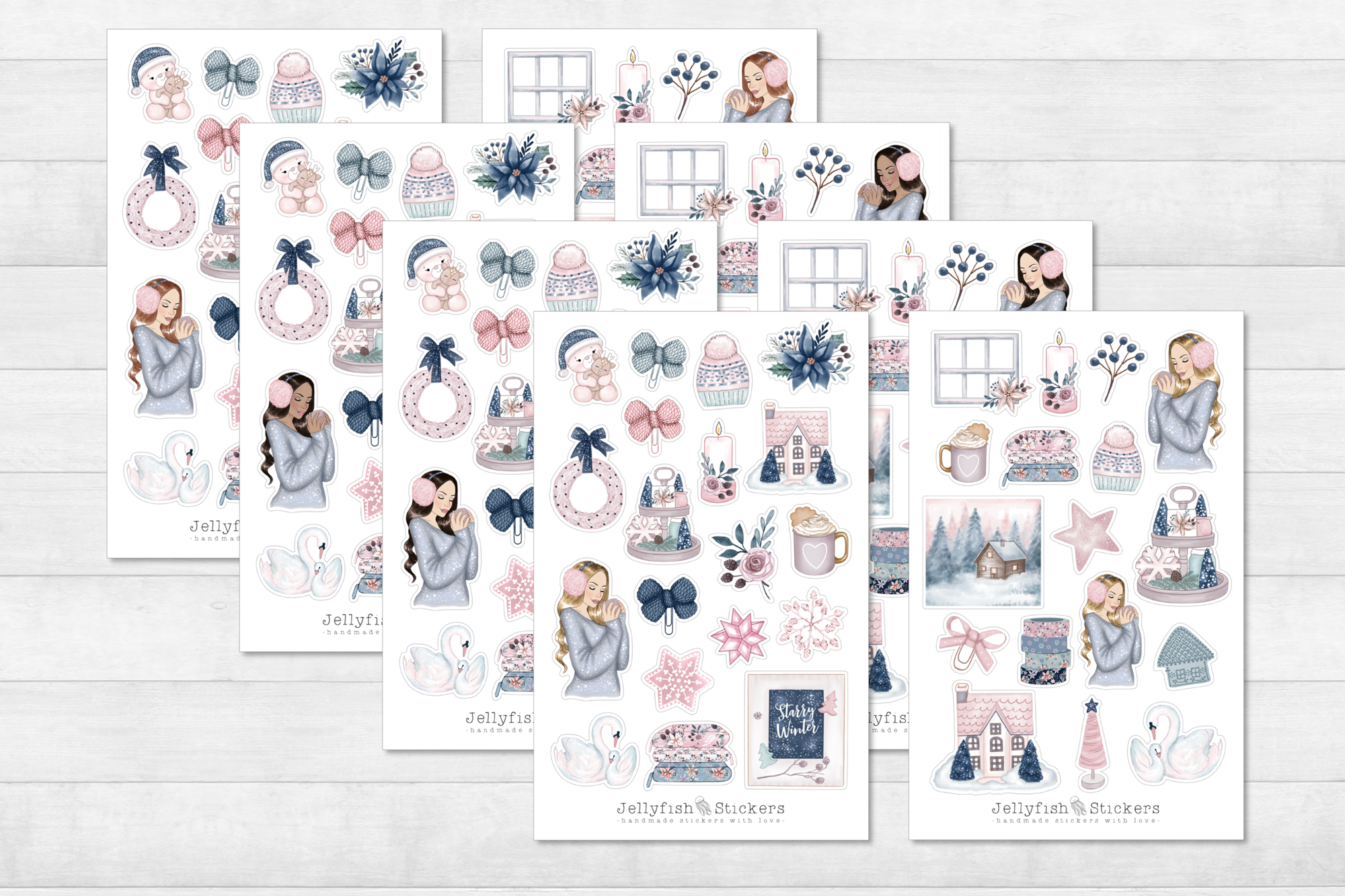 Winter Girls Sticker Set