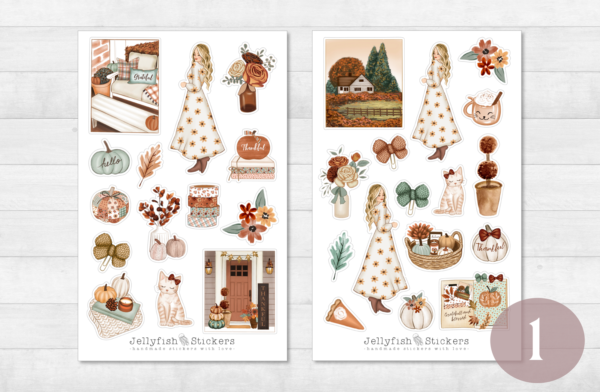 Mädchen Herbst Sticker Set