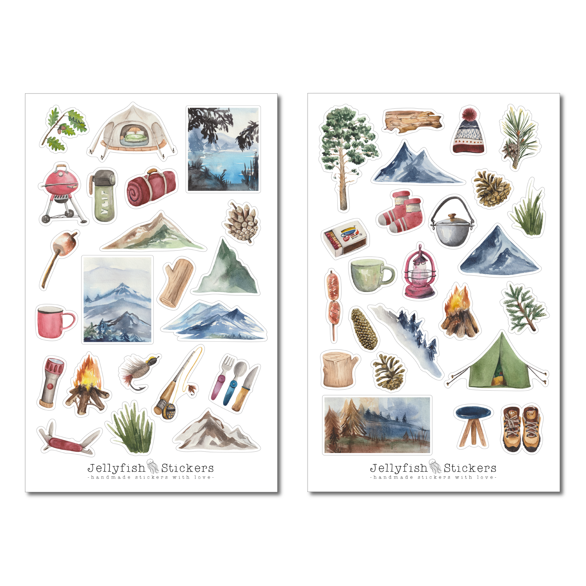 Camping Sticker Set