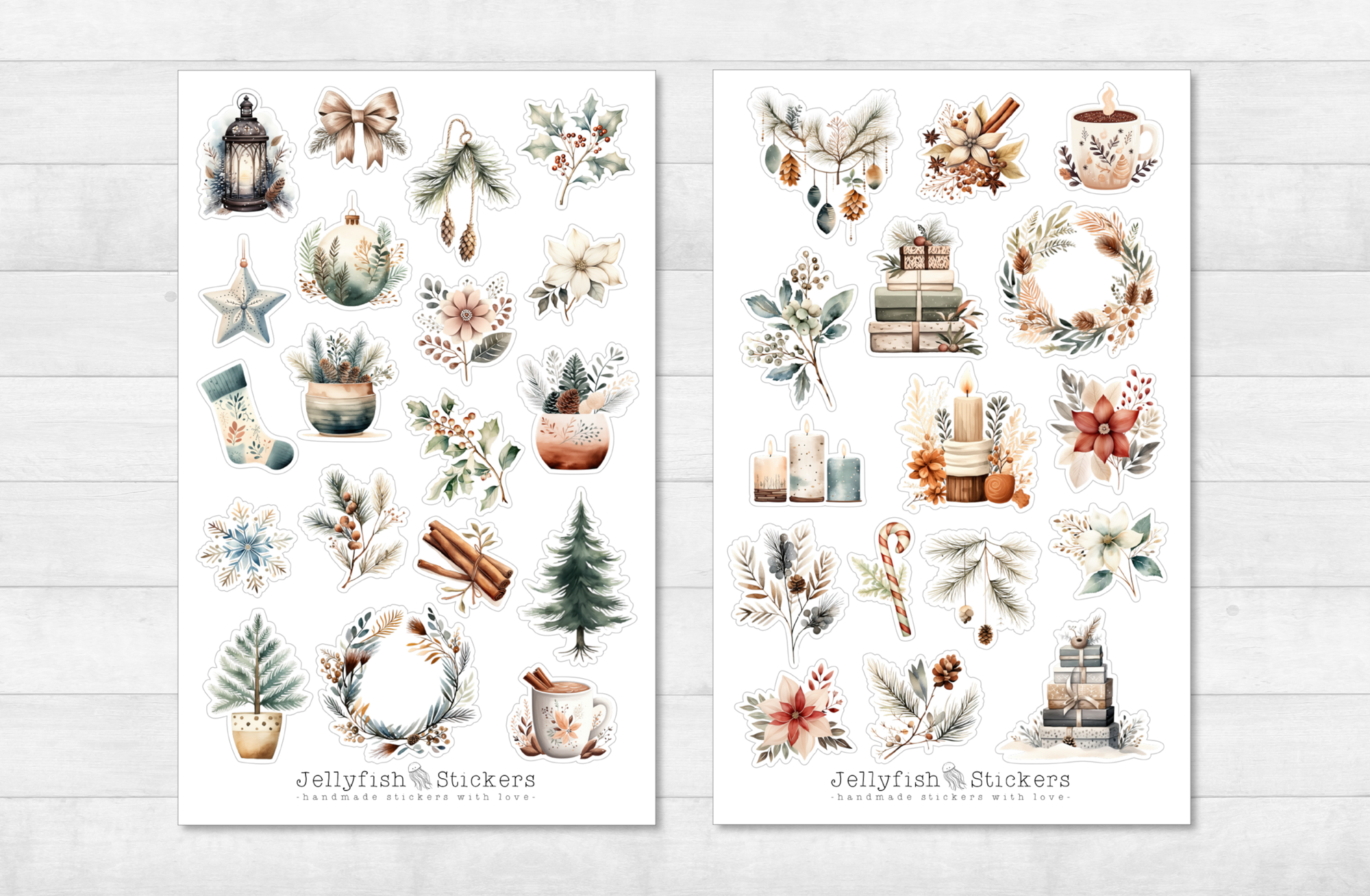 Winter Blumen Sticker Set