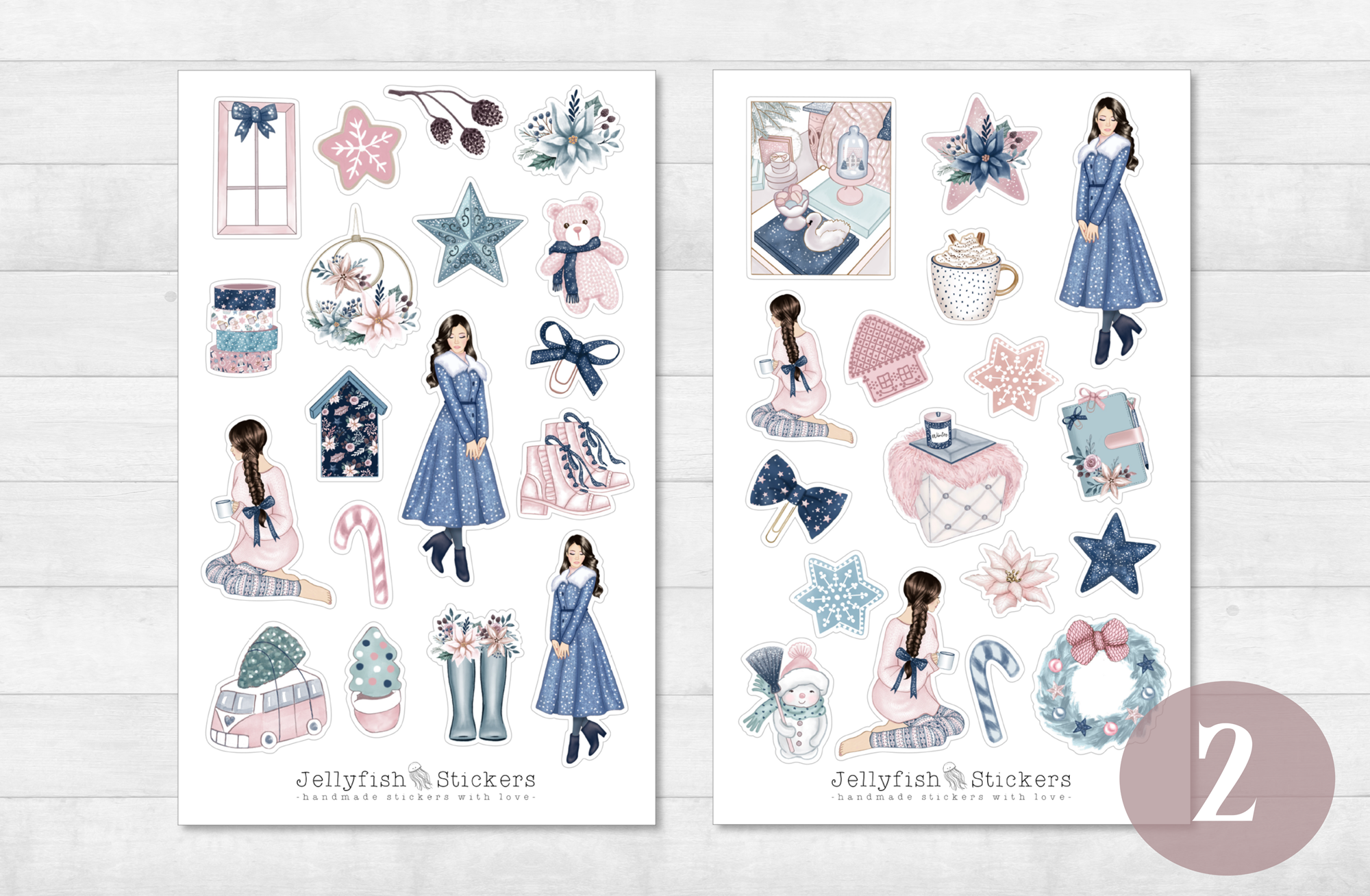 Winter Girls Sticker Set