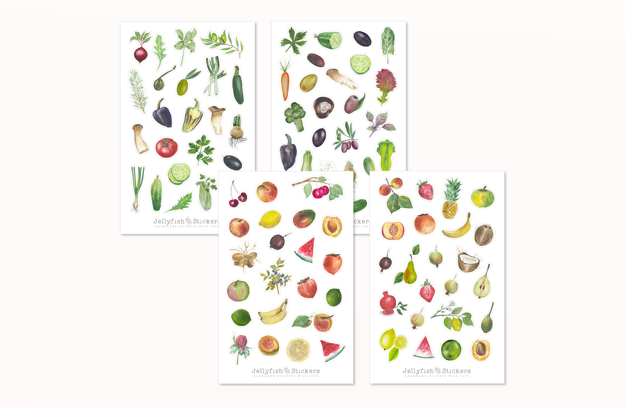 Obst und Gemüse Sticker Set