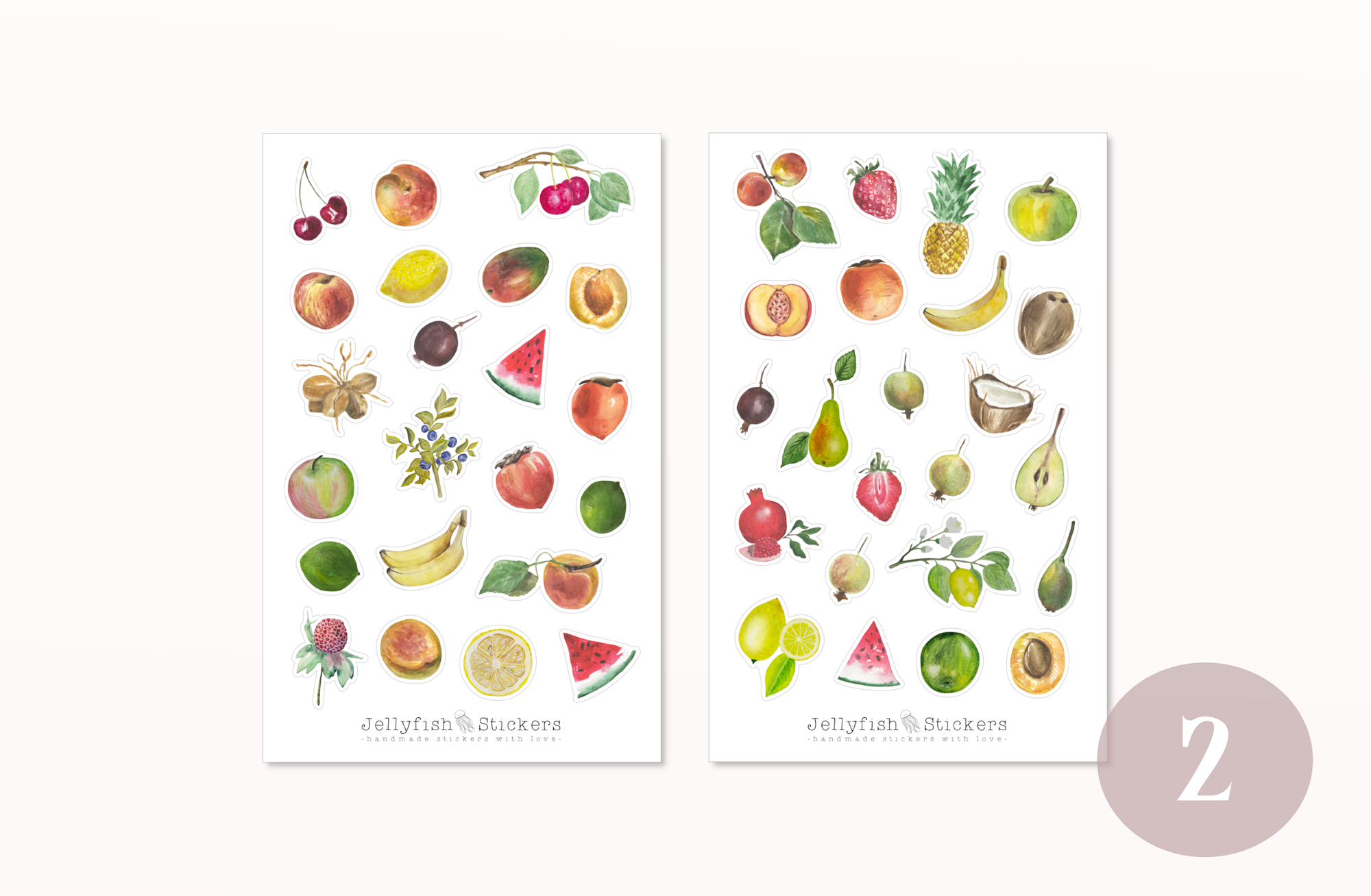 Obst und Gemüse Sticker Set