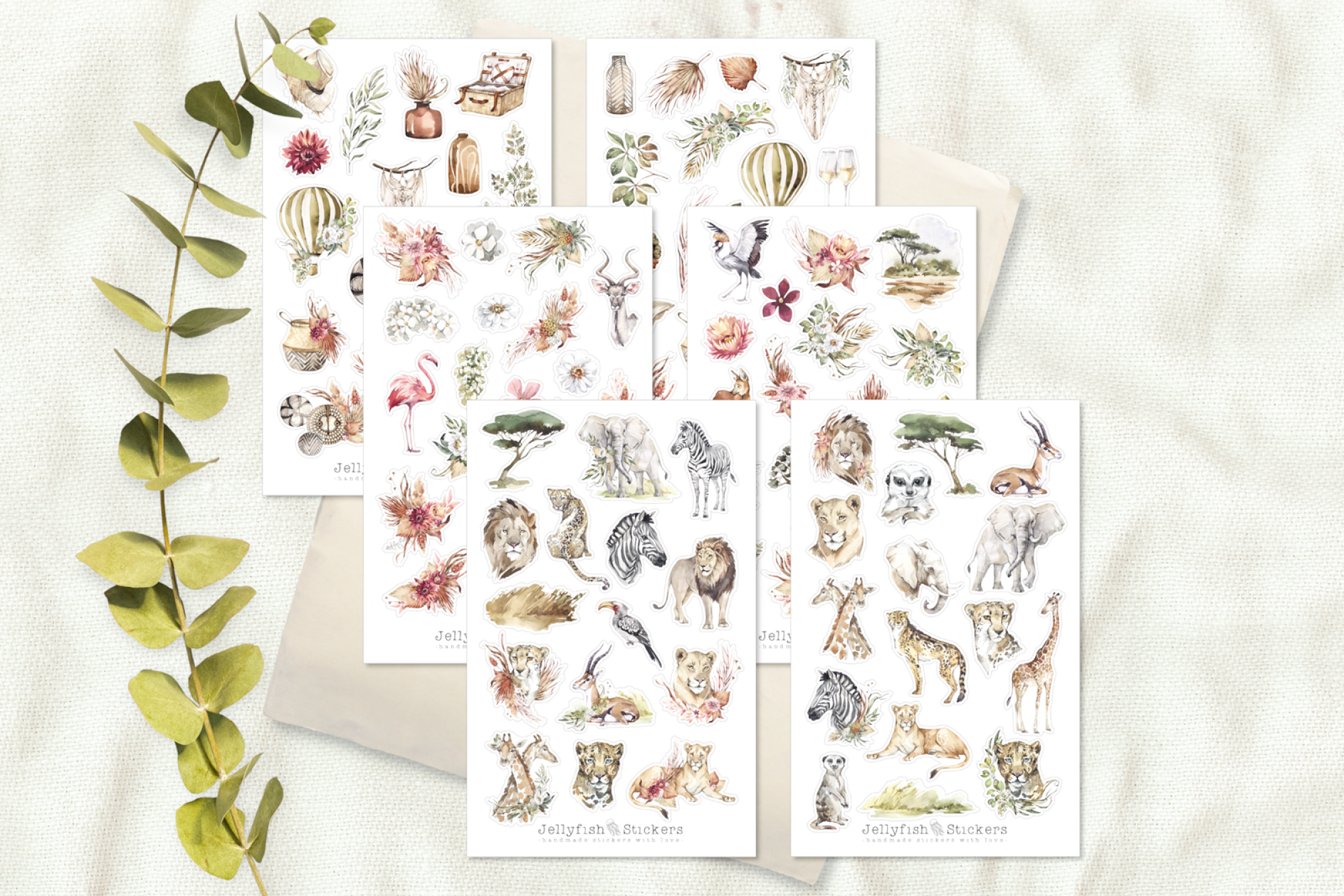 Tiere und Pflanzen Afrikas Sticker Set