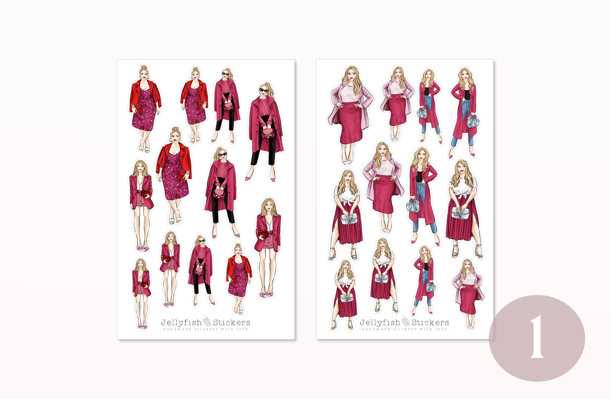 Mädchen Mode Sticker Set