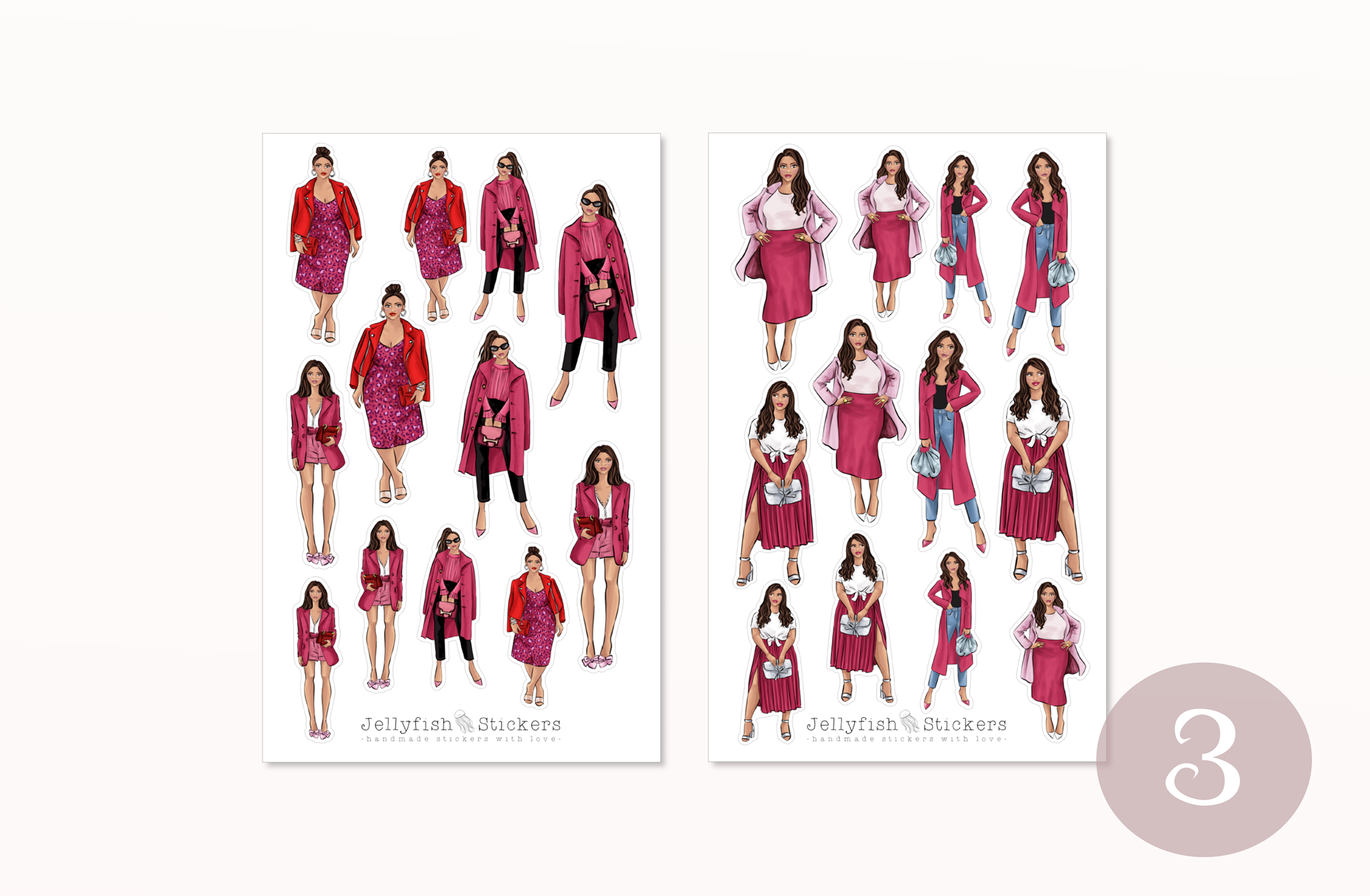 Mädchen Mode Sticker Set