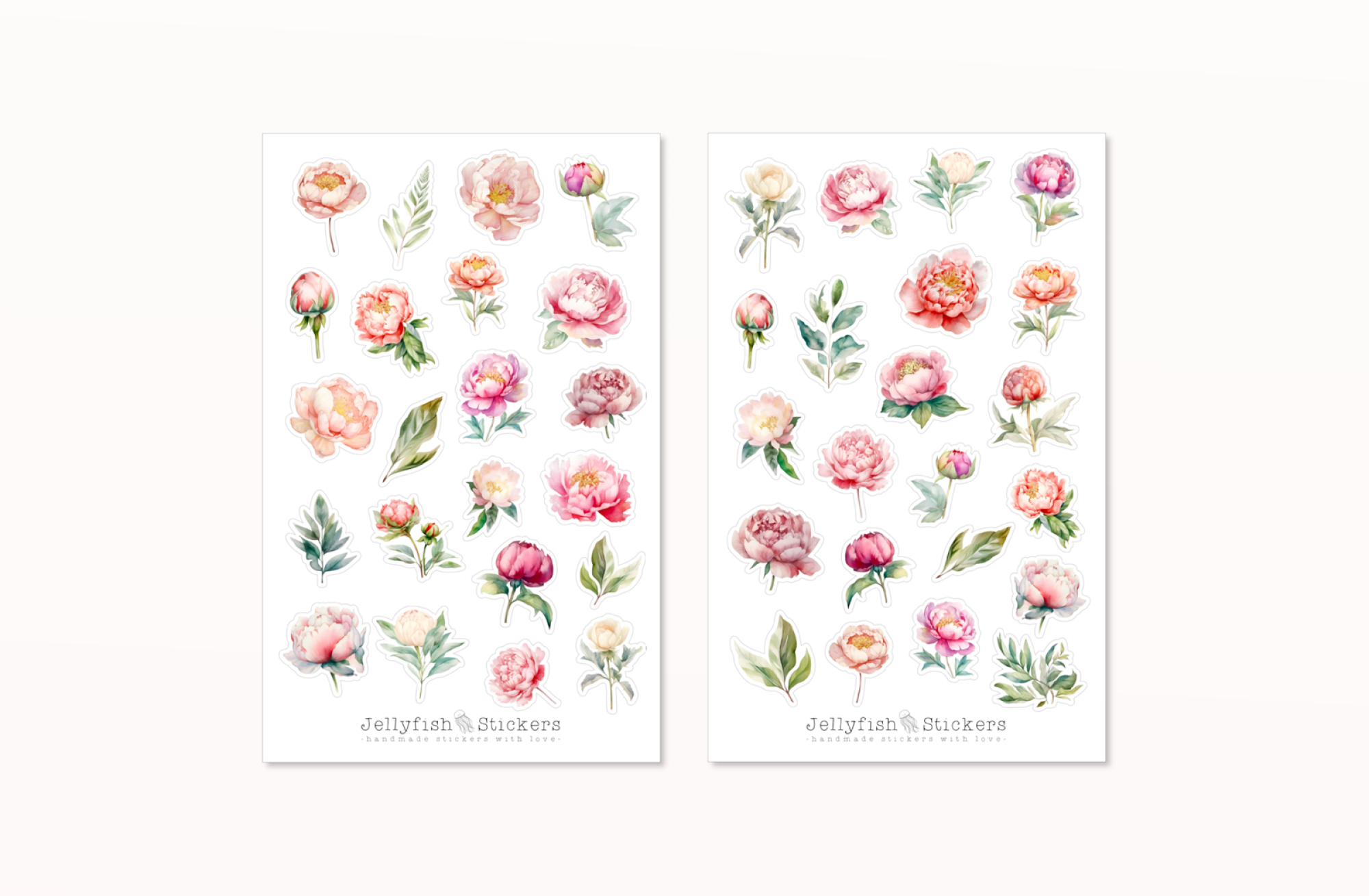 Peony Sticker Set