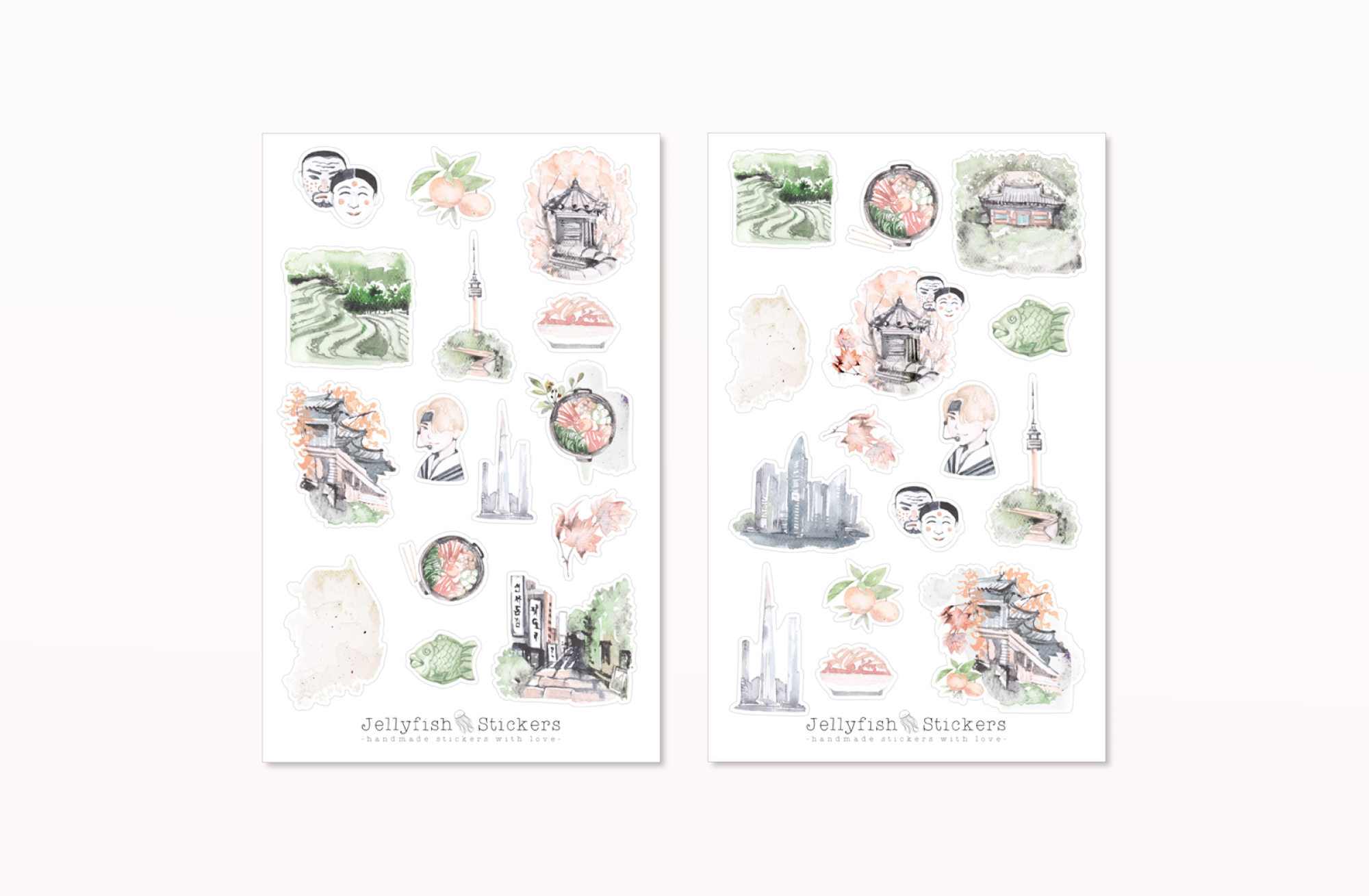 Südkorea Sticker Set