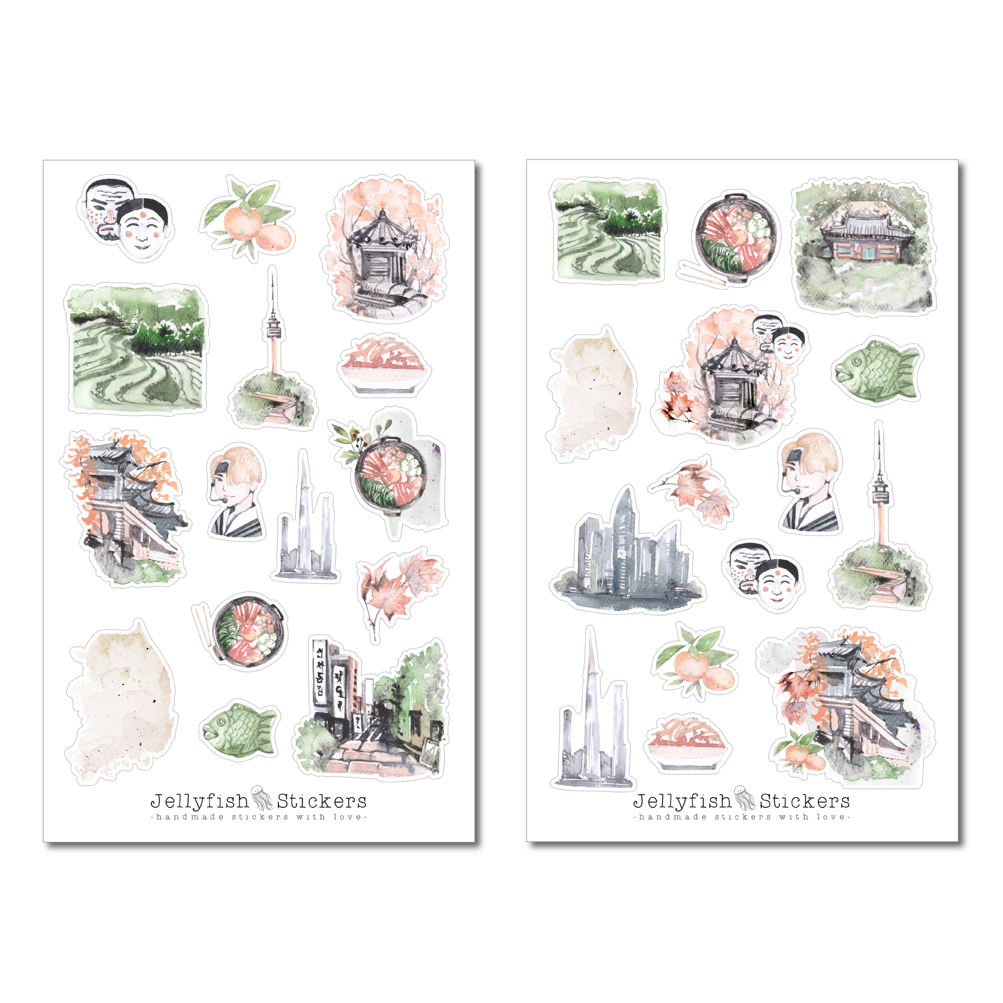 Südkorea Sticker Set