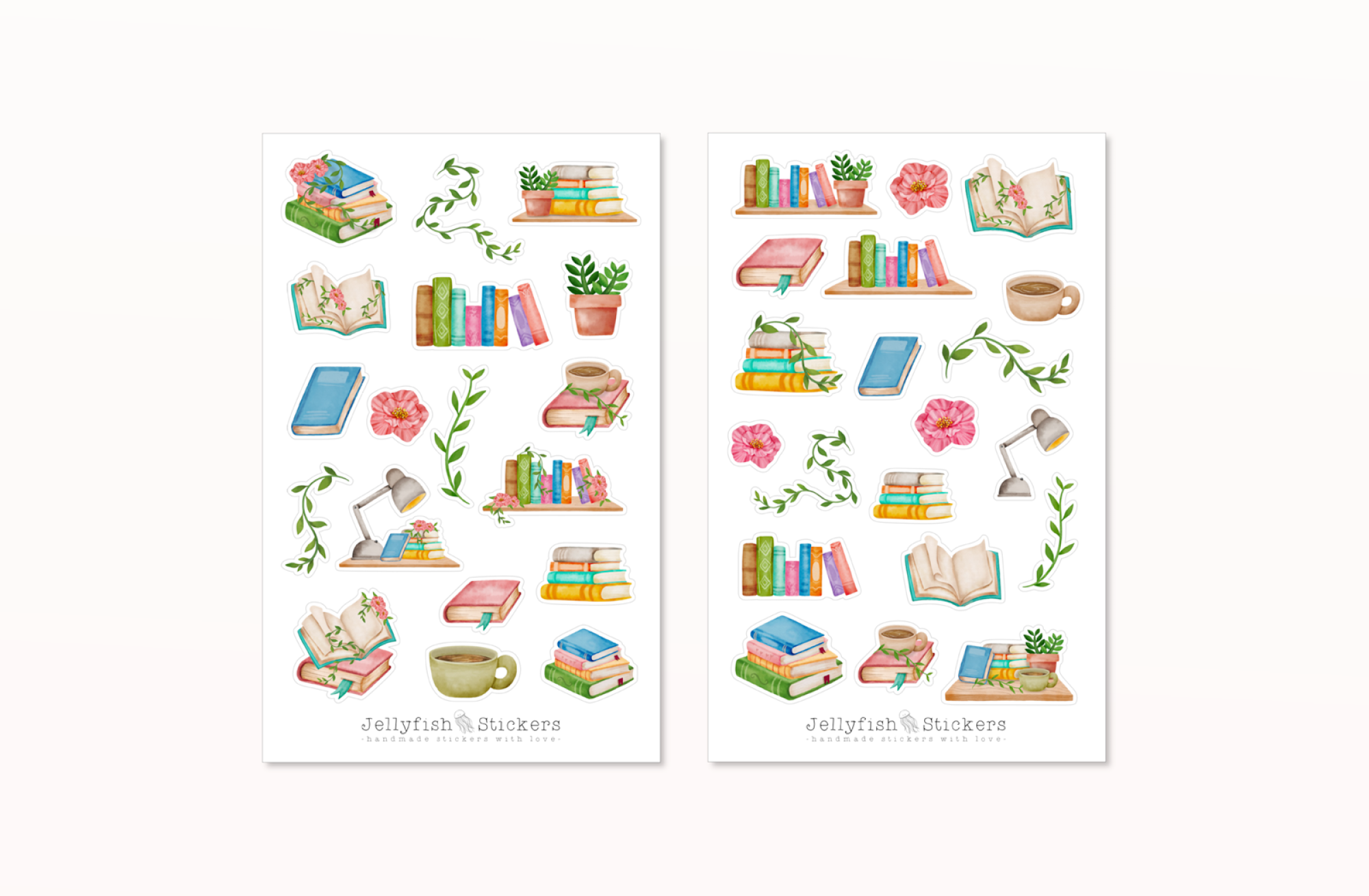 Colorful Books Sticker Set