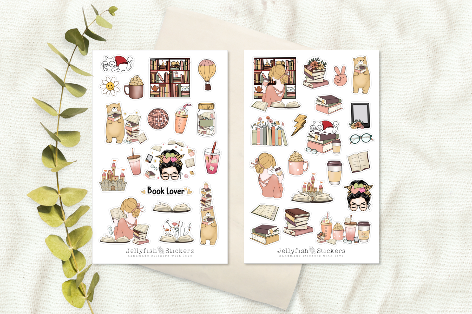 Bücher Sticker Set