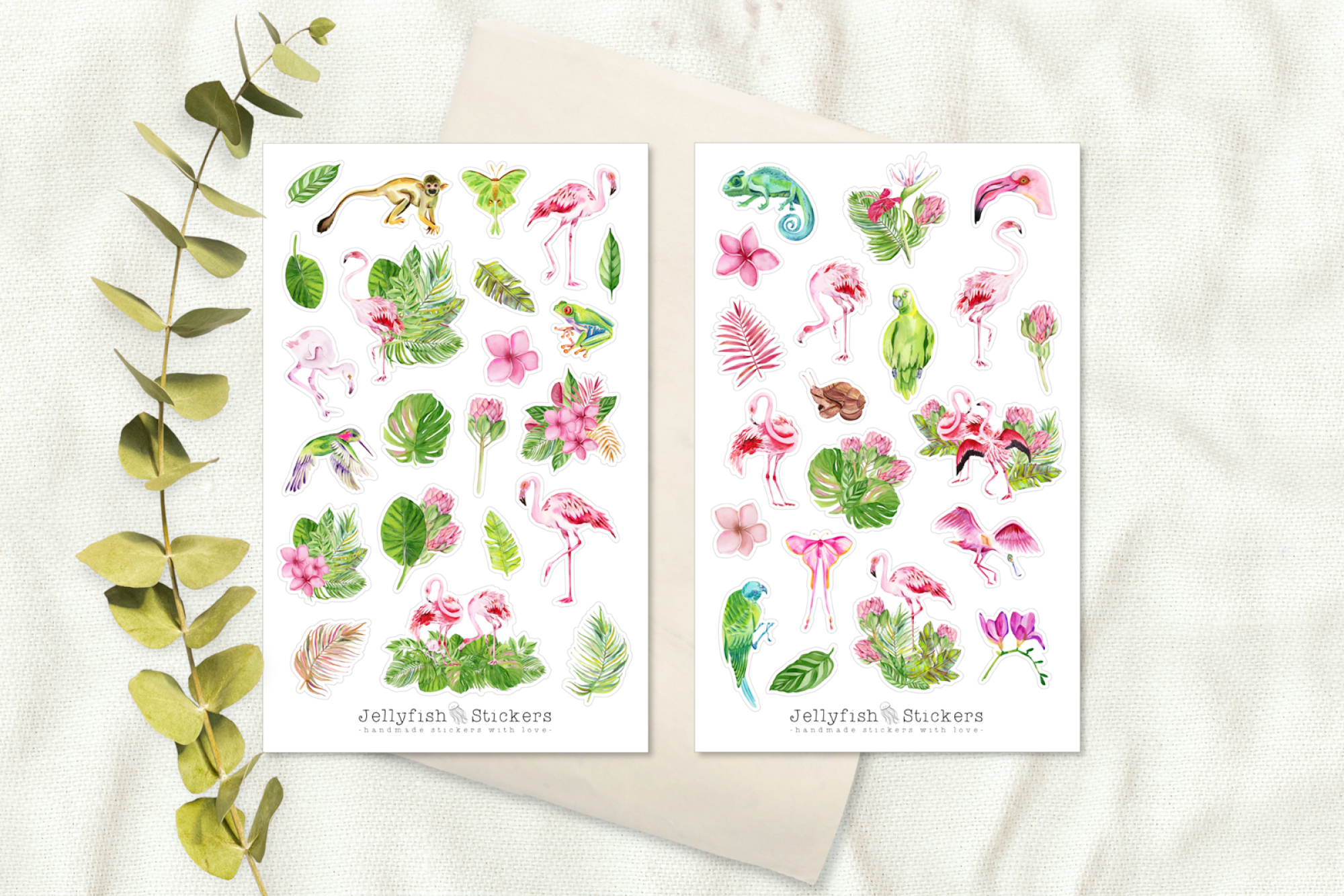 Tropisches Sticker Set