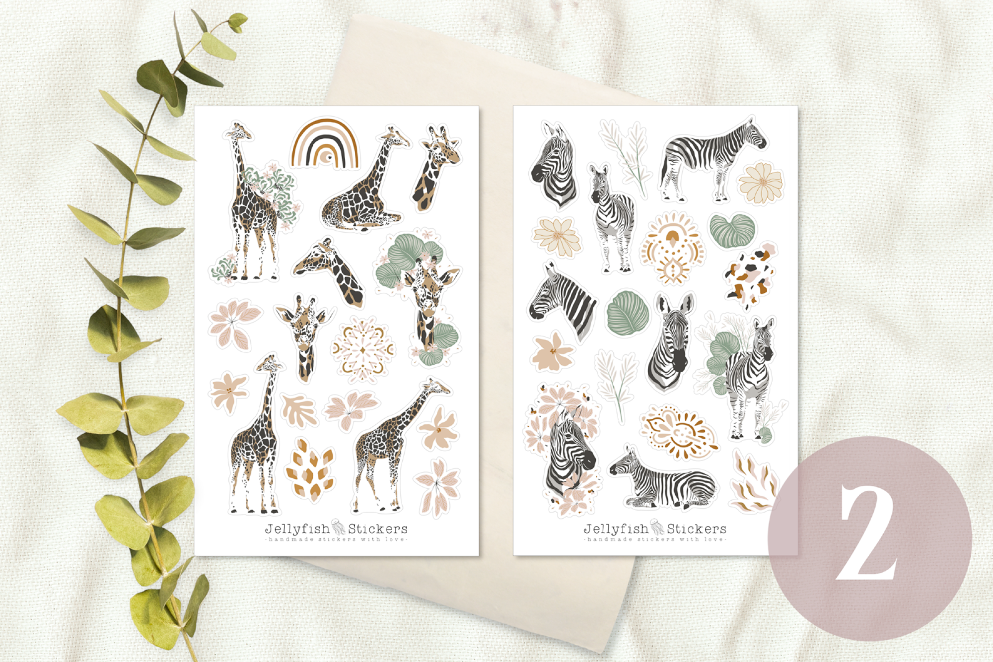 Wildtiere Afrika Sticker Set