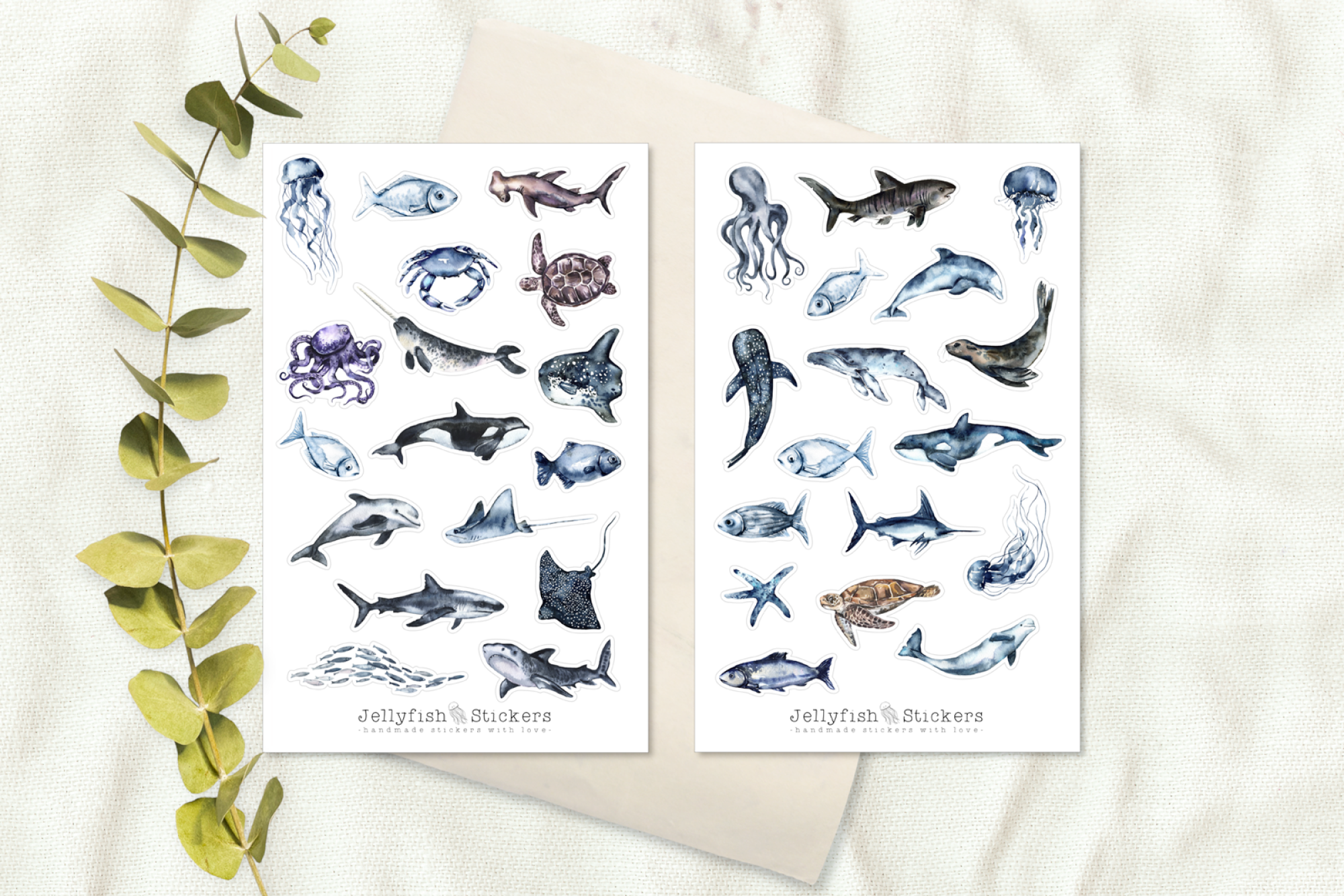 Meerestiere Sticker Set