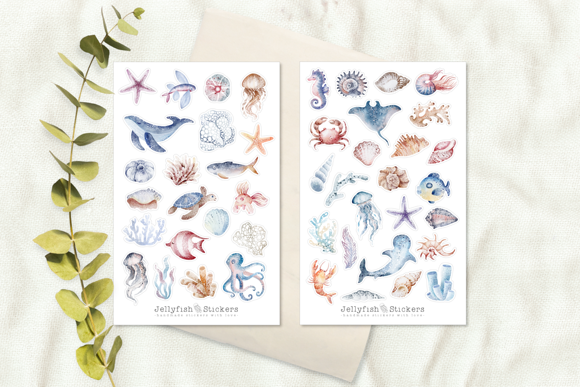 Meerestiere Sticker Set