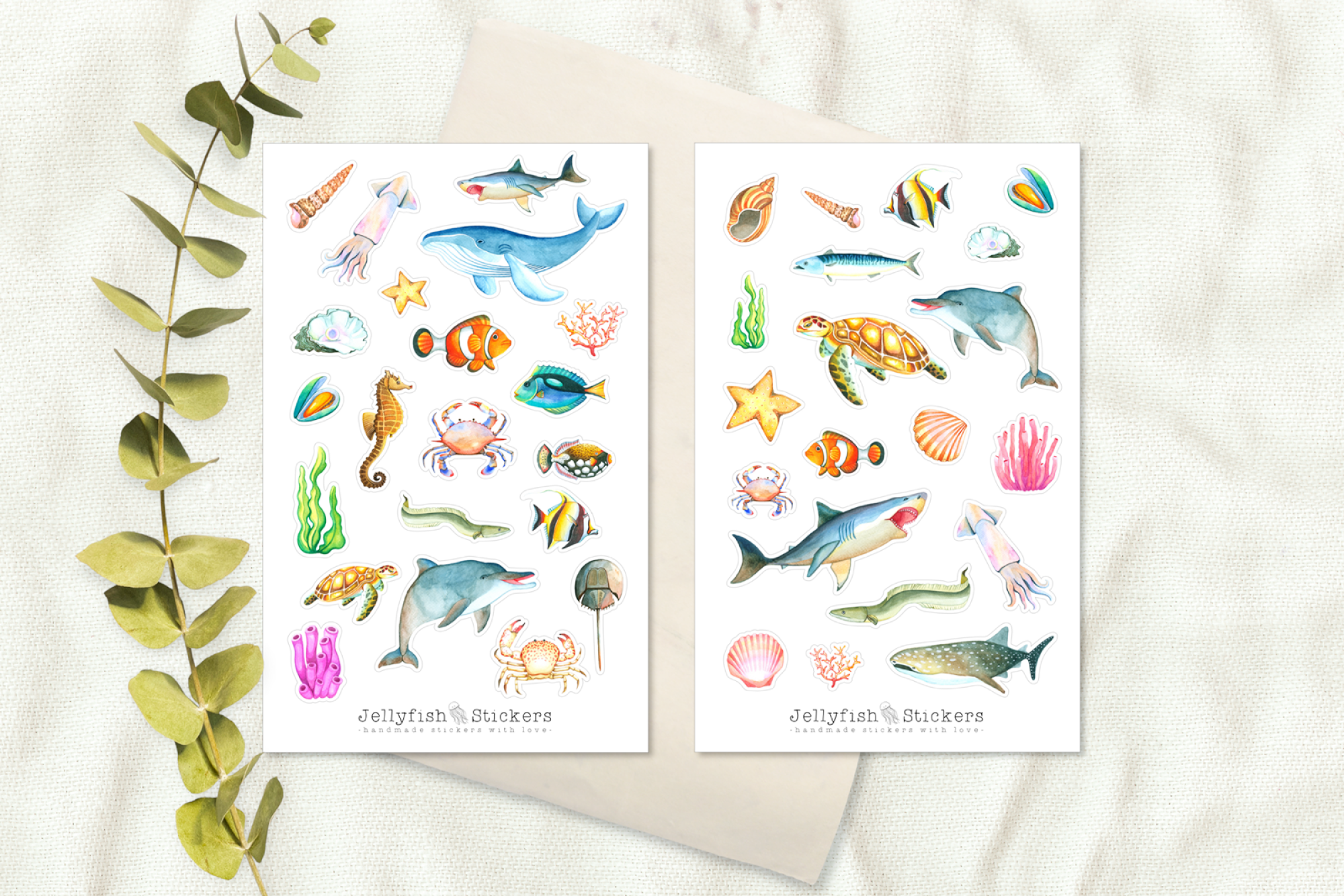Meerestiere Sticker Set