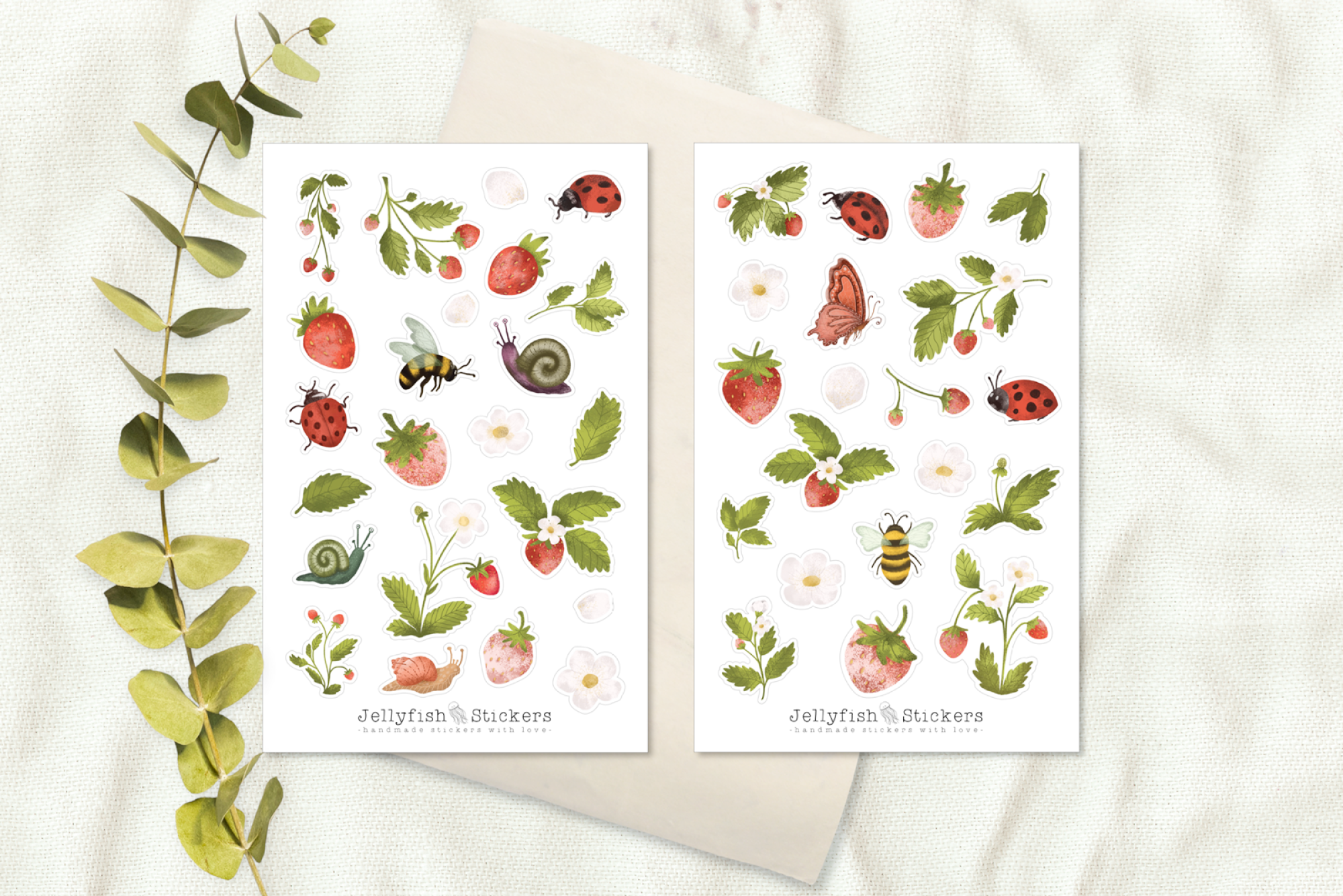 Erdbeeren Sticker Set