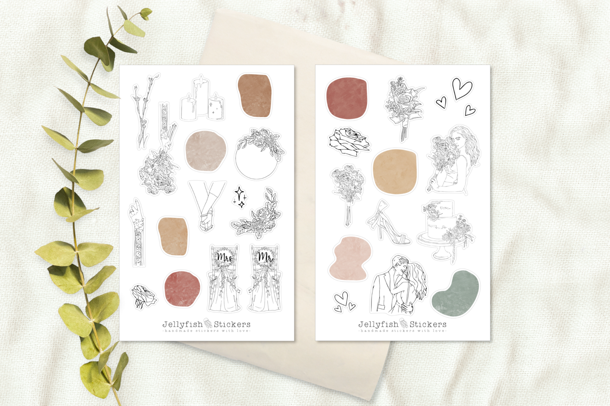 Hochzeit Sticker Set