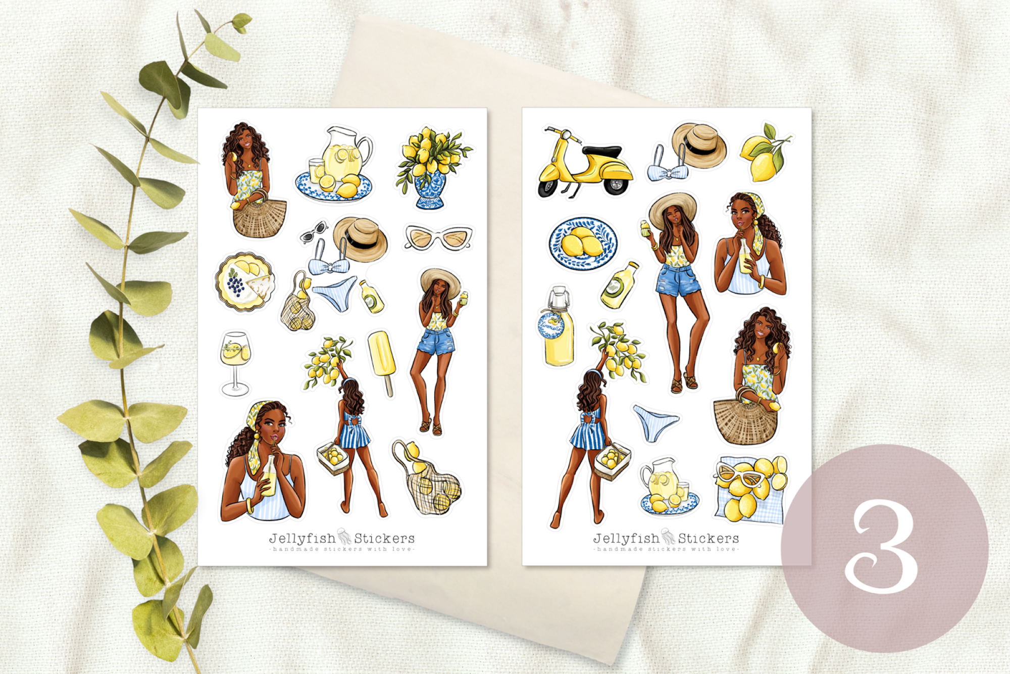 Mädchen Sommer Sticker Set