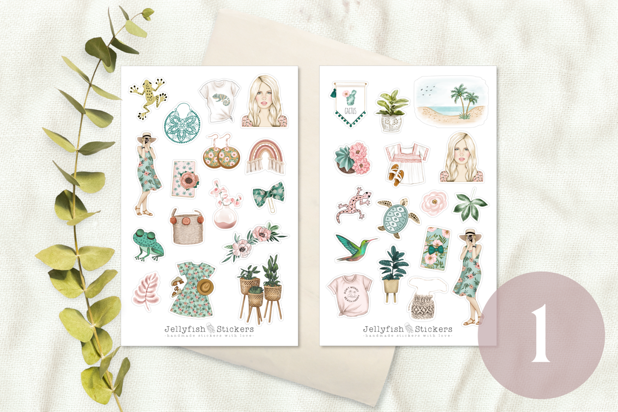 Mädchen Sommer Sticker Set
