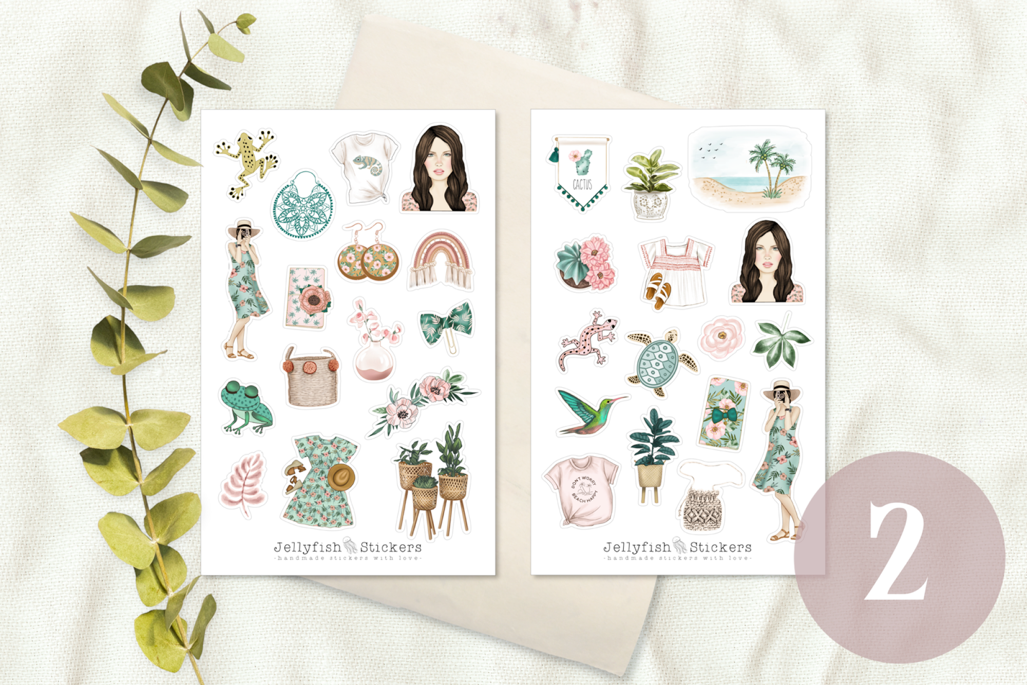 Mädchen Sommer Sticker Set