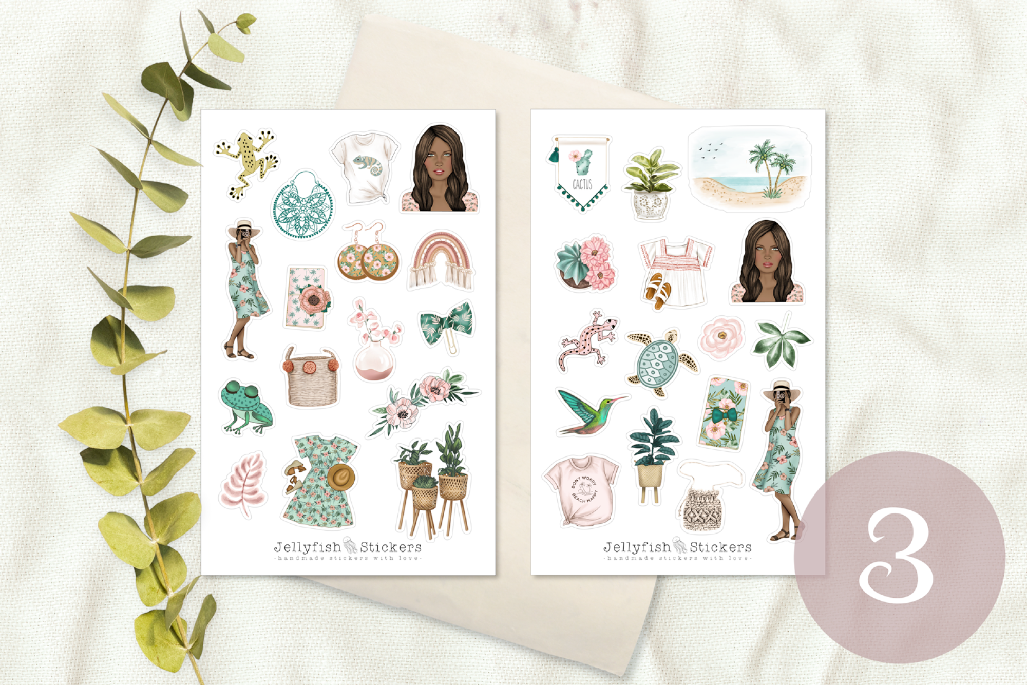 Mädchen Sommer Sticker Set