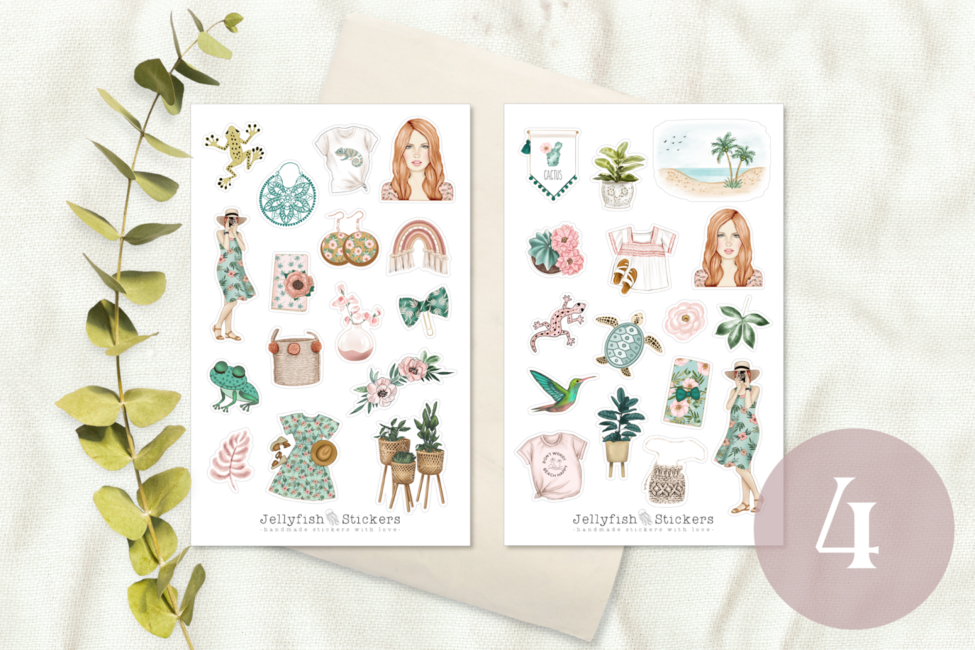 Mädchen Sommer Sticker Set
