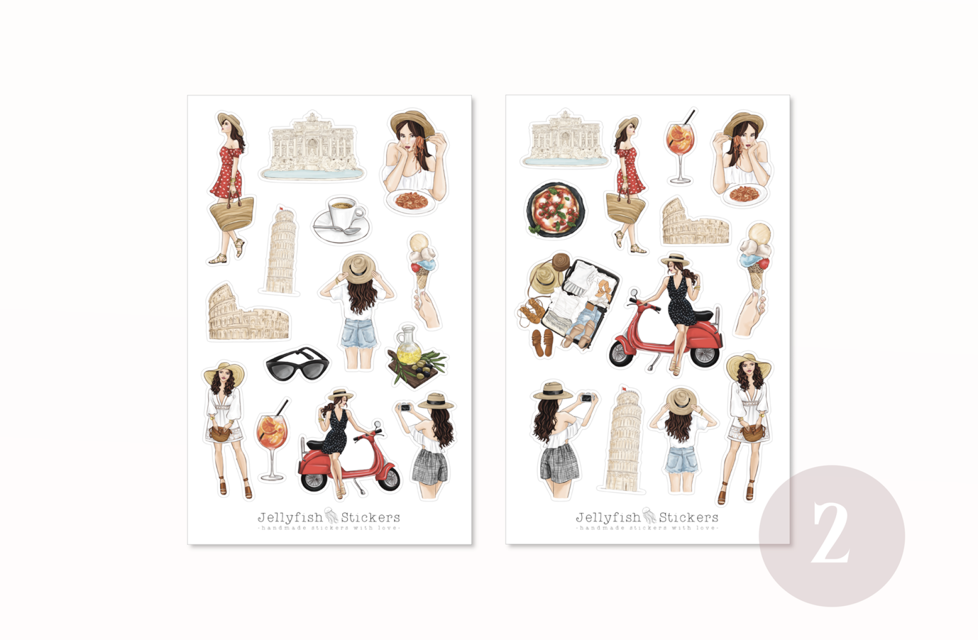 Mädchen Urlaub Sticker Set