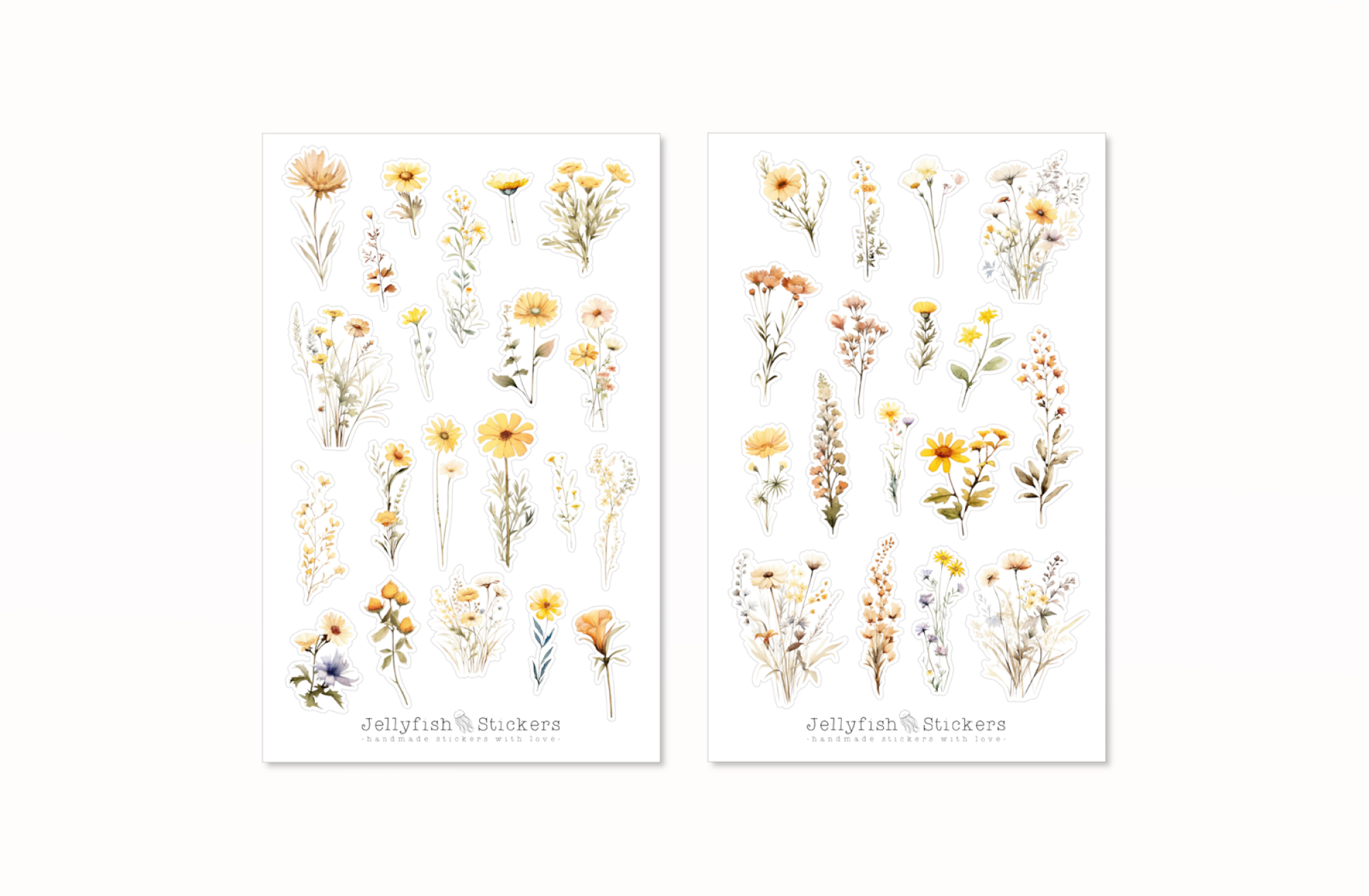 Wildblumen gelb Sticker Set