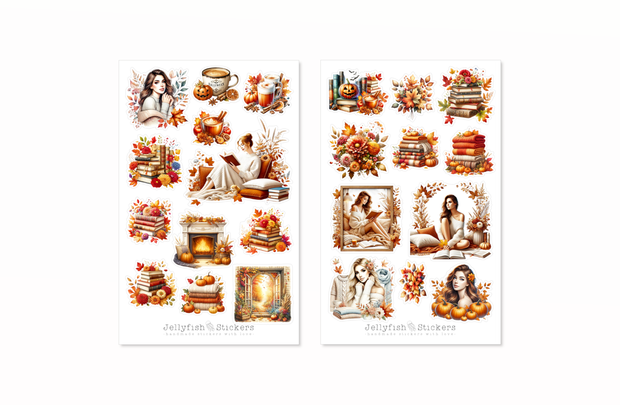 Mädchen Bücher Sticker Set