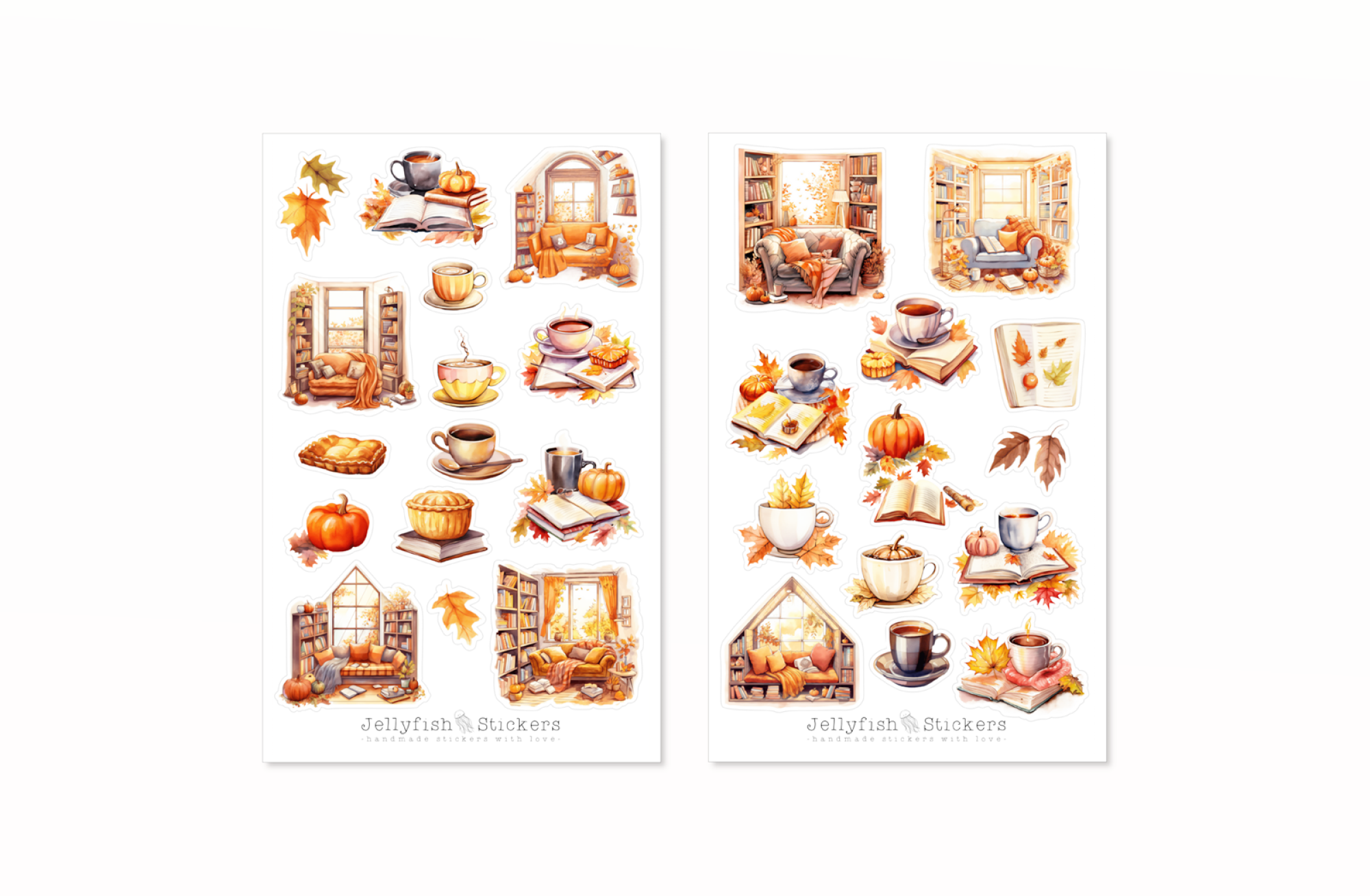 Bücher Herbst Sticker Set