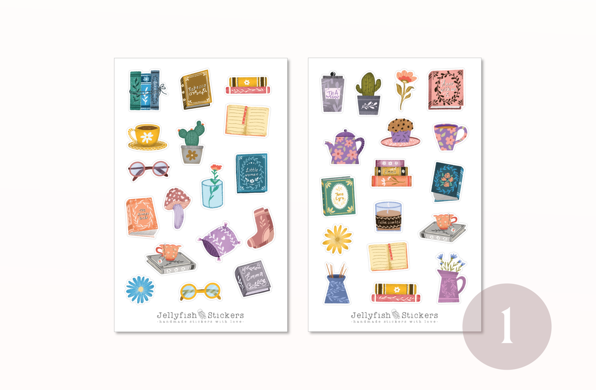 Bücher Sticker Set