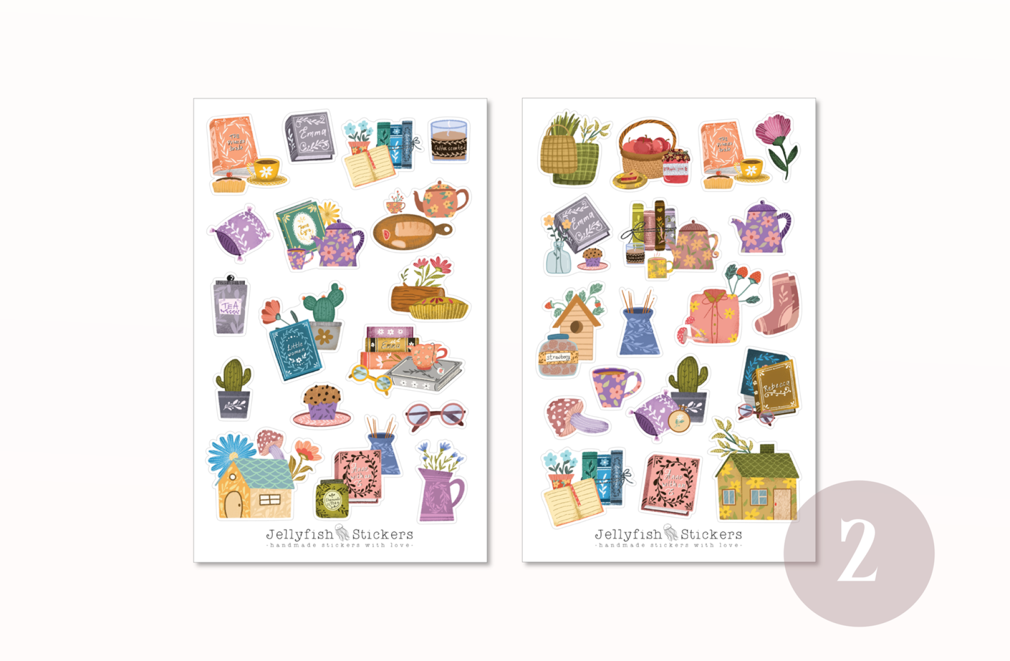 Bücher Sticker Set