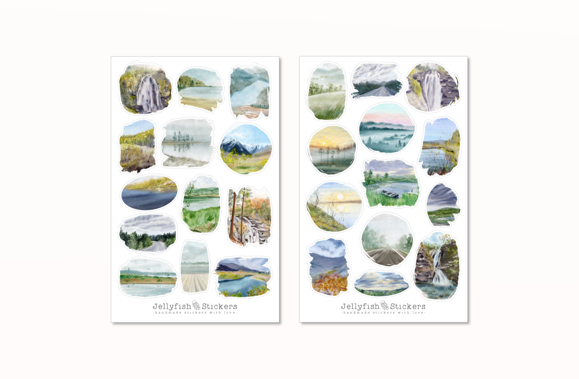 Landschaft Sticker Set