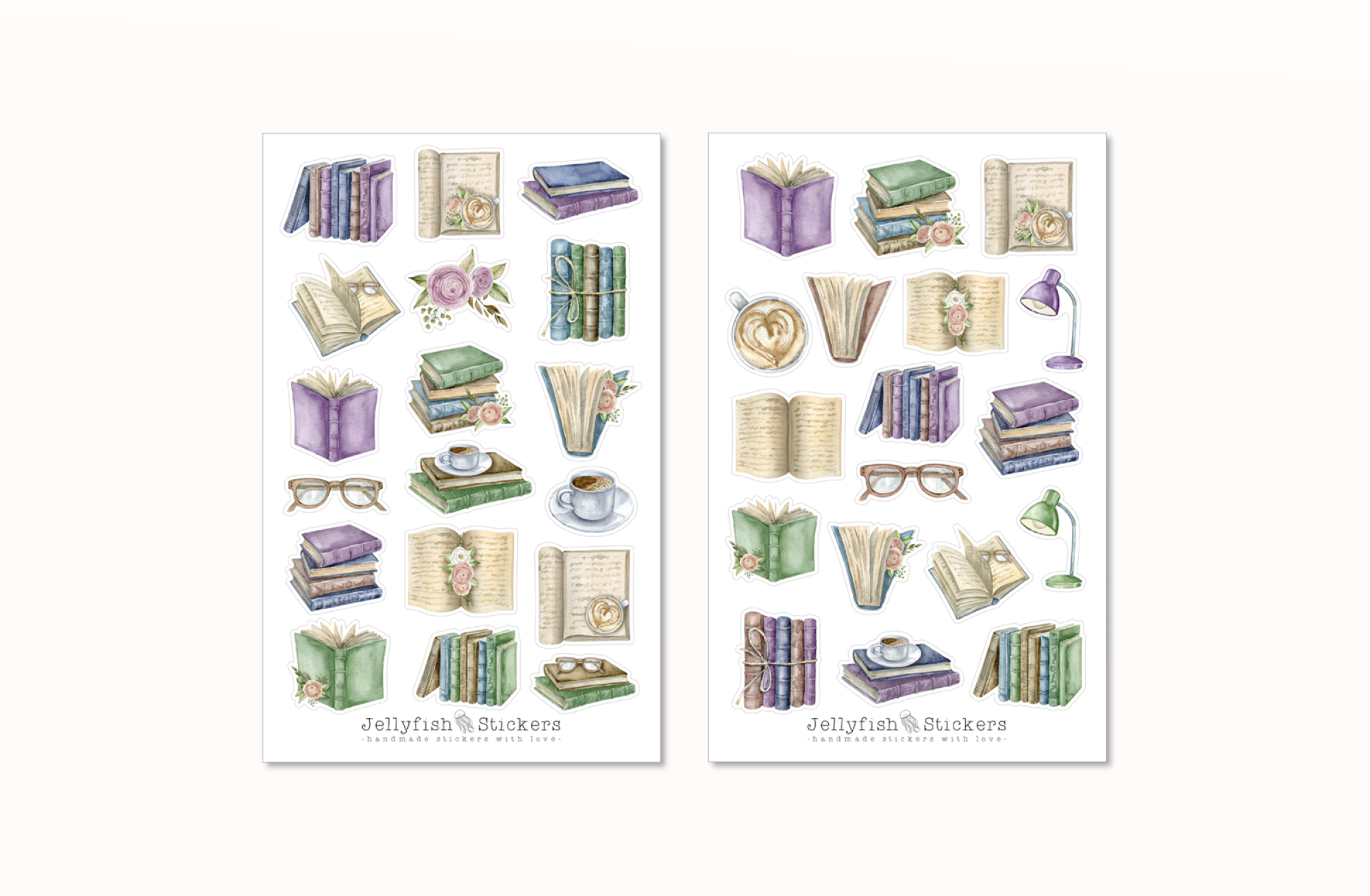 Bücher Sticker Set