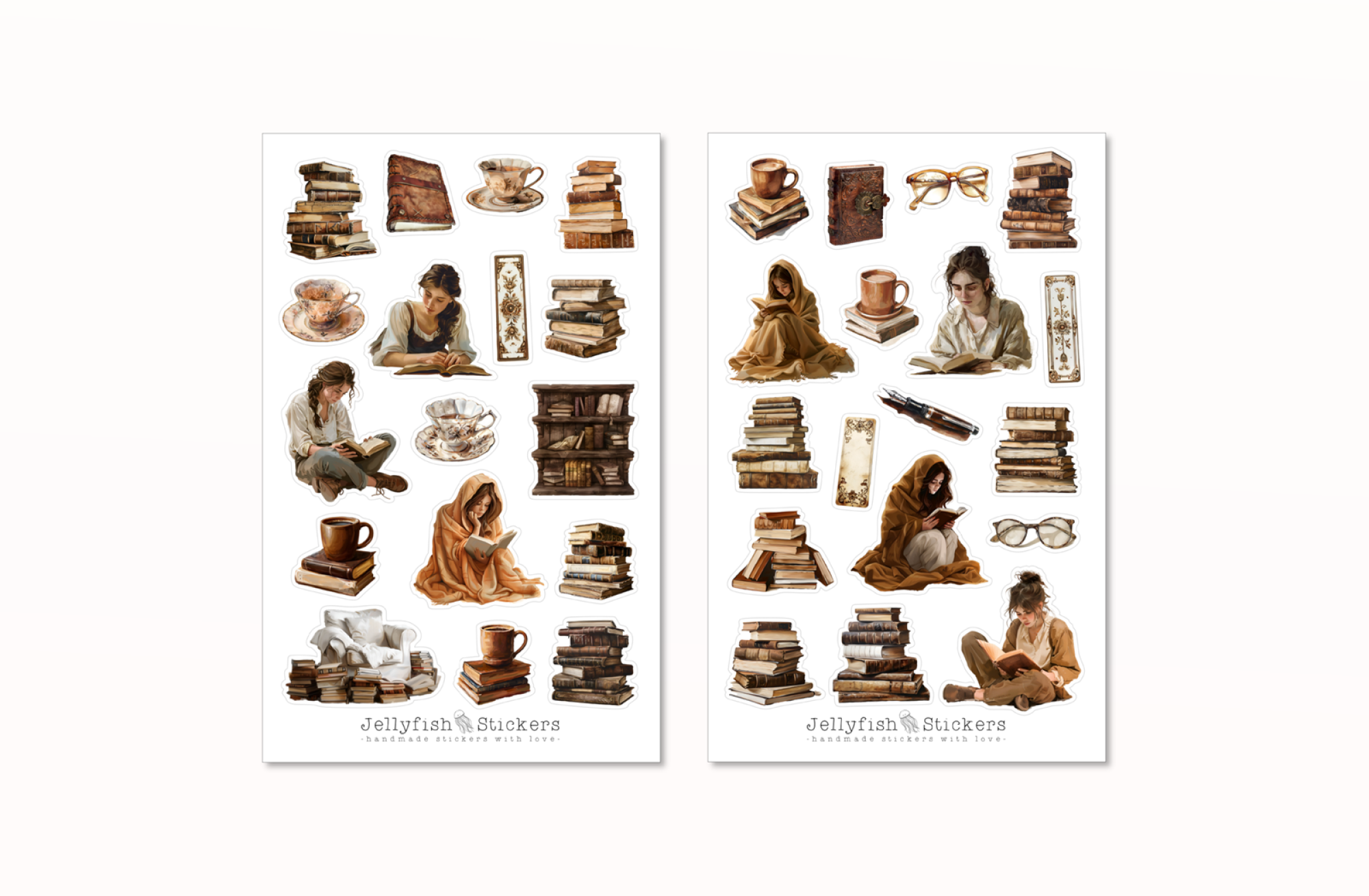 Bücher Sticker Set