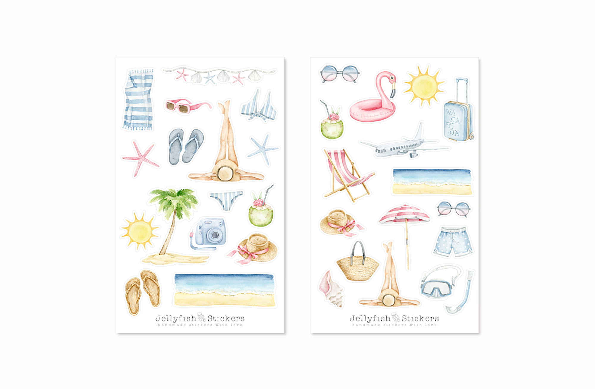 Sommer Urlaub Sticker Set