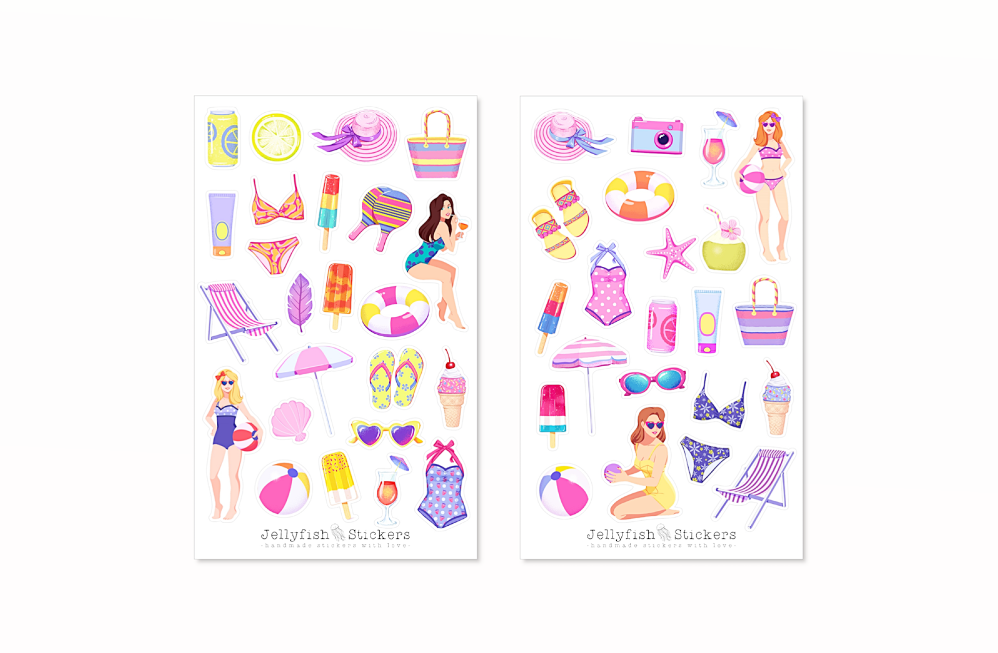 Mädchen Sommer Sticker Set