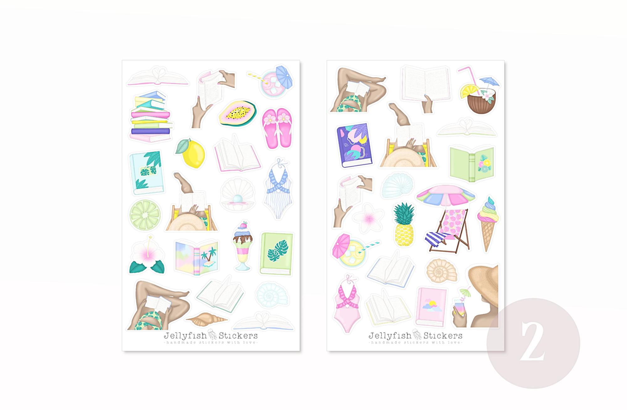Mädchen Bücher Sticker Set
