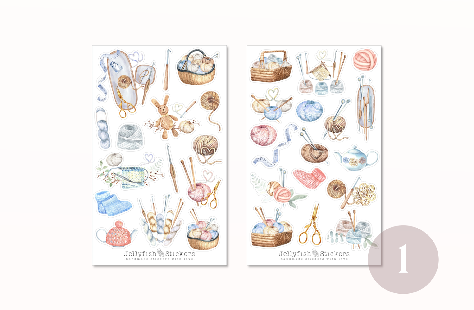 Knitting and Crochet Sticker Set