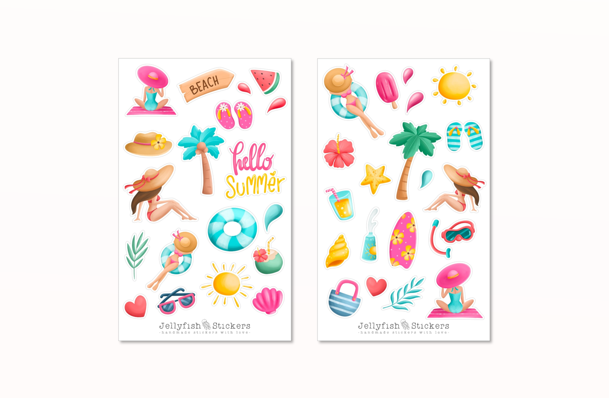 Sommer Urlaub Sticker Set